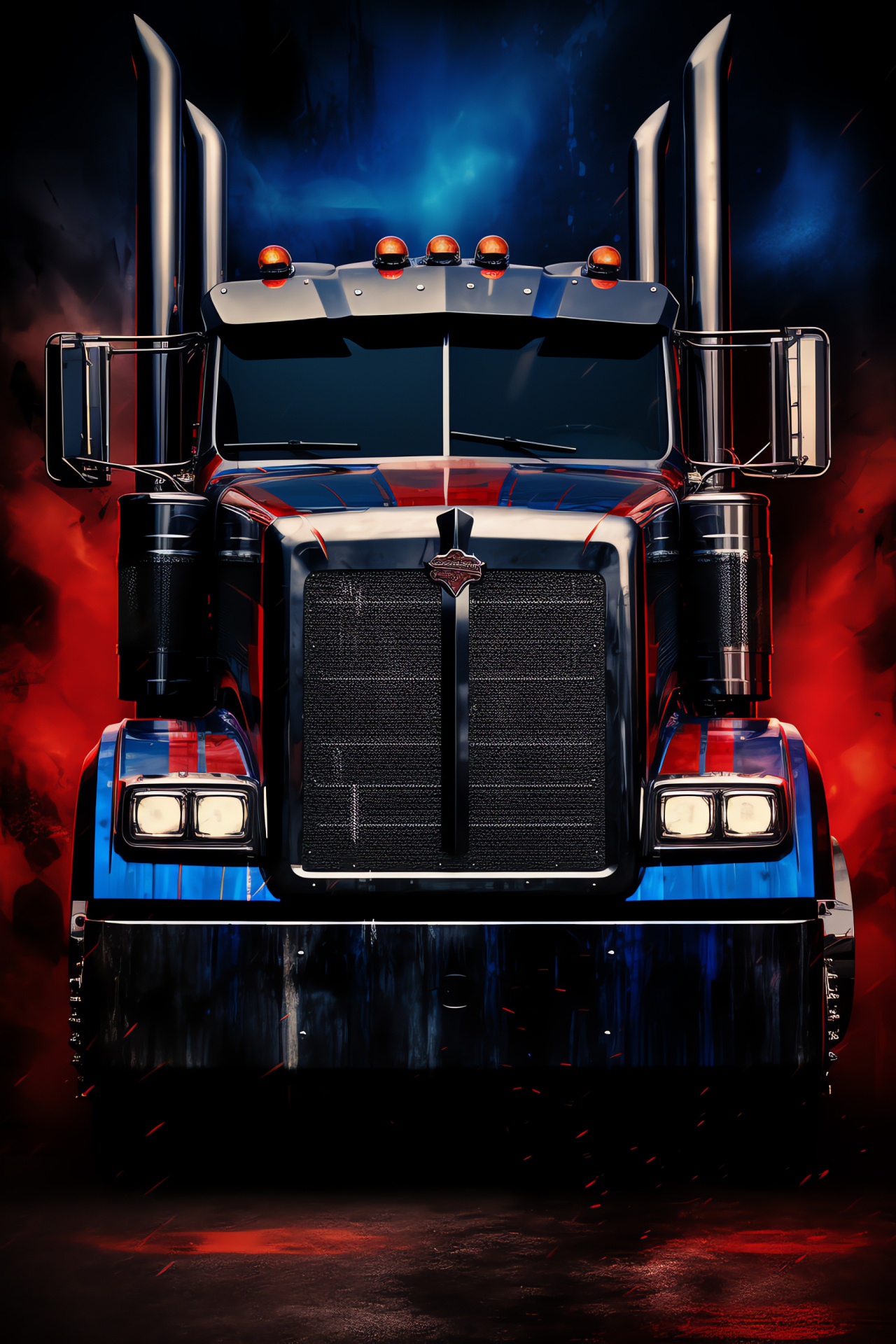 Optimus Prime interpretation, cubism influence, prime colors, metallic shine, autobots, HD Phone Image