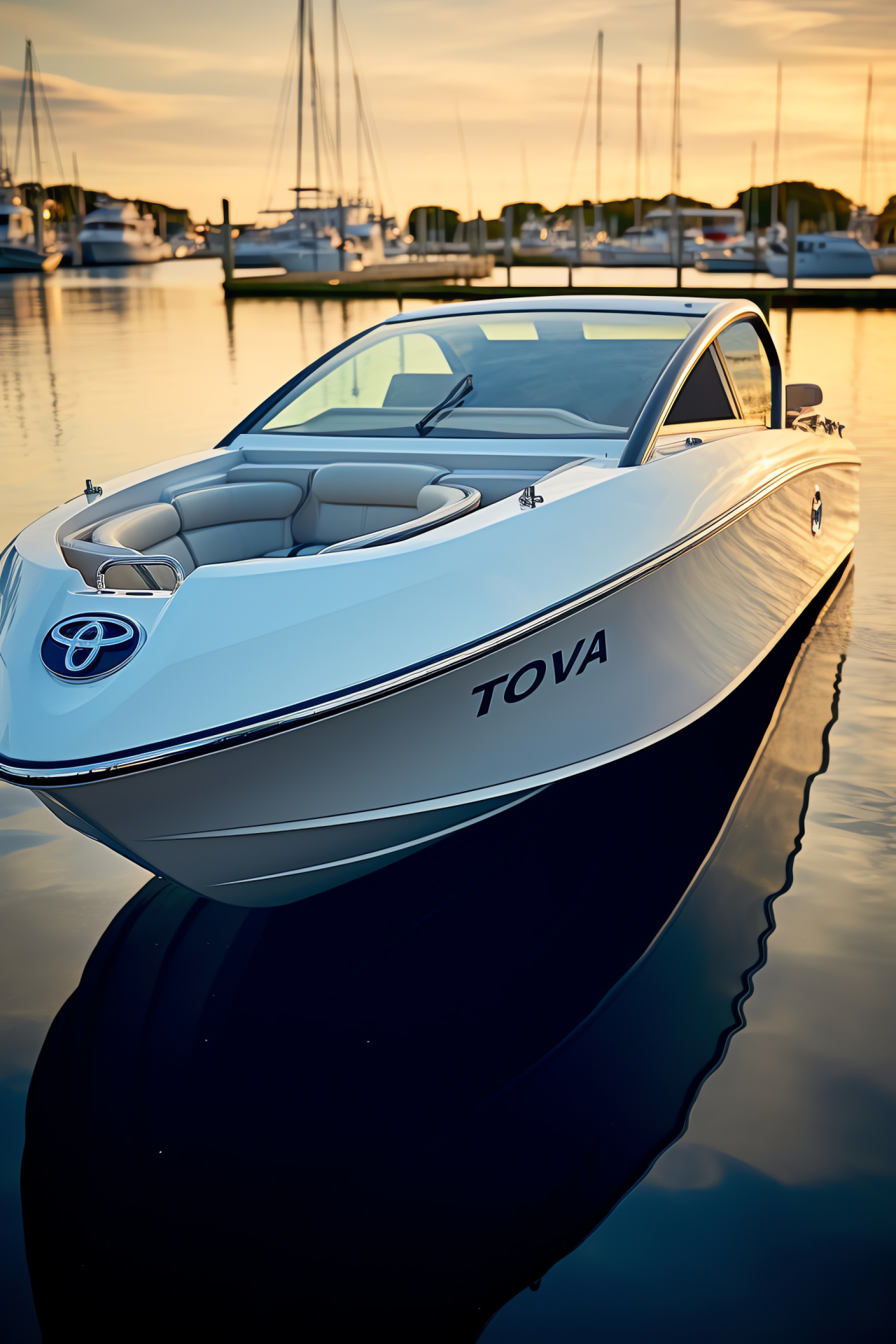 Toyota symbol, Watercraft innovation, Coastal scenery, Alternative transportation, Boating sector, HD Phone Image