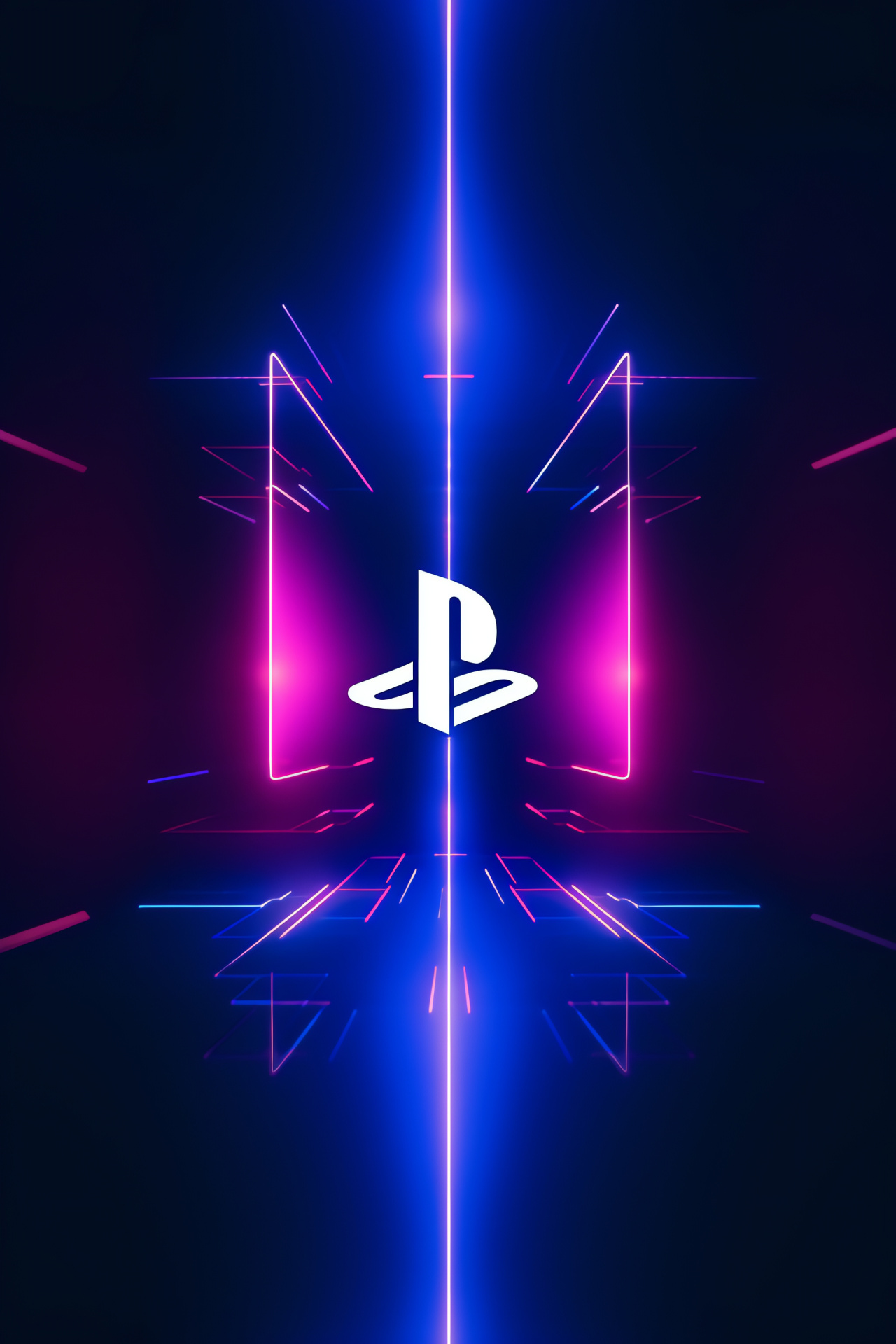 PlayStation 4 icon, Engaging scenery, Deep magenta detail, Cool blue glow, HD Phone Image