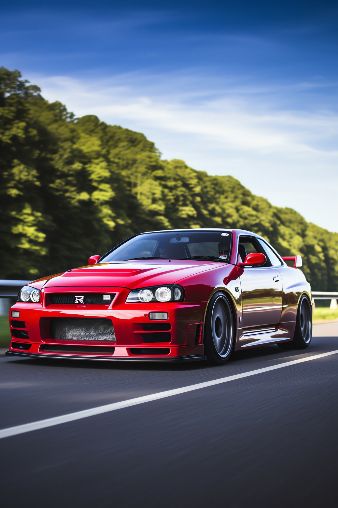 Nissan Skyline GTR R33 Autobahn, German engineering, High-speed capabilities, Turbocharged performance, Enforcement-free routes, HD Phone Wallpaper