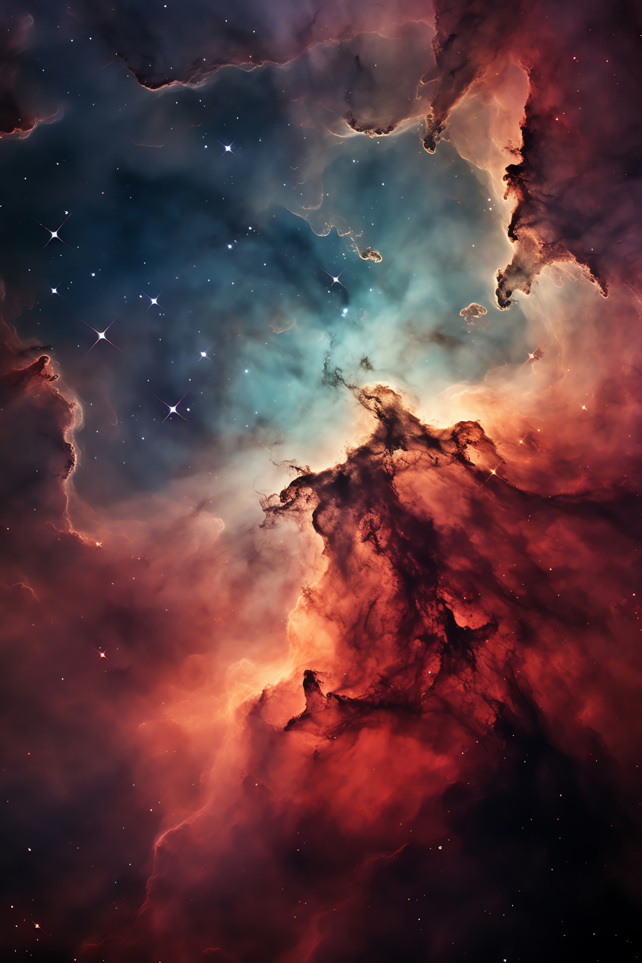 Celestial Lagoon Nebula, Star-spangled beauty, Sagittarius cloud, Galactic grandeur, Stargazer's dream, HD Phone Wallpaper