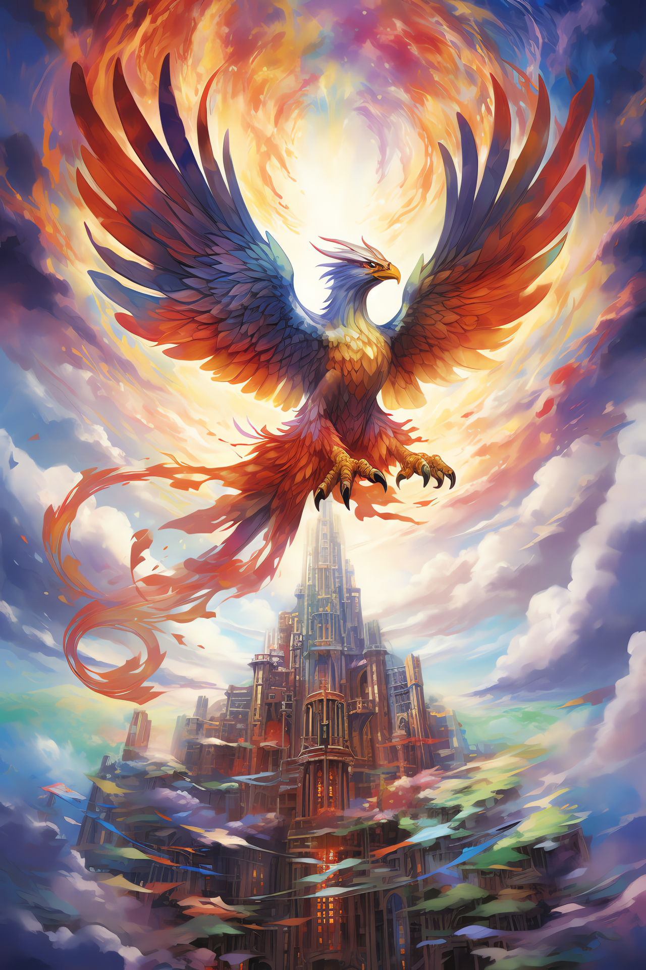 Legendary avians, Fire Red adventure, Guardian Ho-Oh, Mythic spire, Prism feather, HD Phone Wallpaper