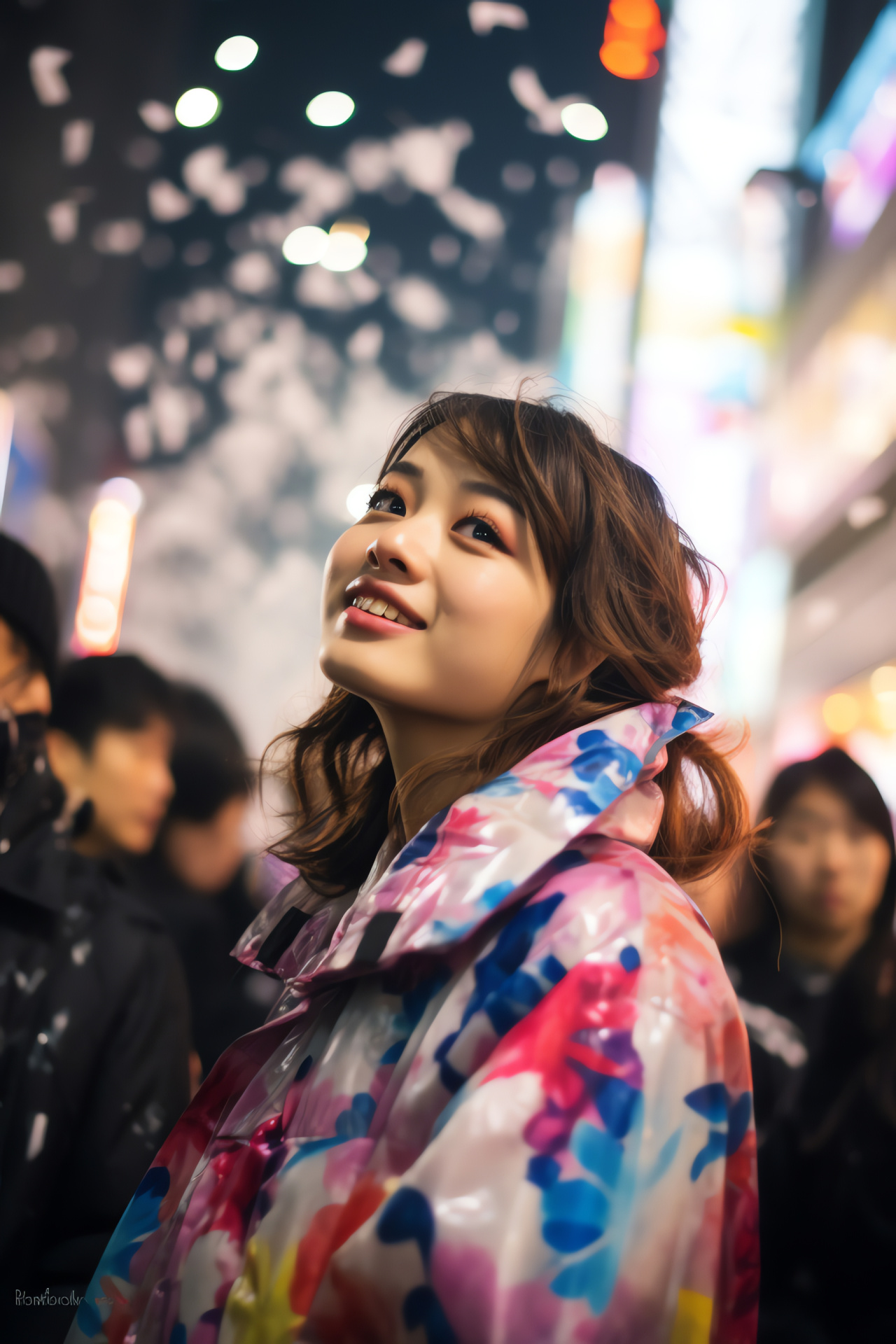 Tokyo's New Year excitement, Shibuya crossing crowd, Traditional attire, Illuminated urban celebration, Thriving Japanese joy, HD Phone Image