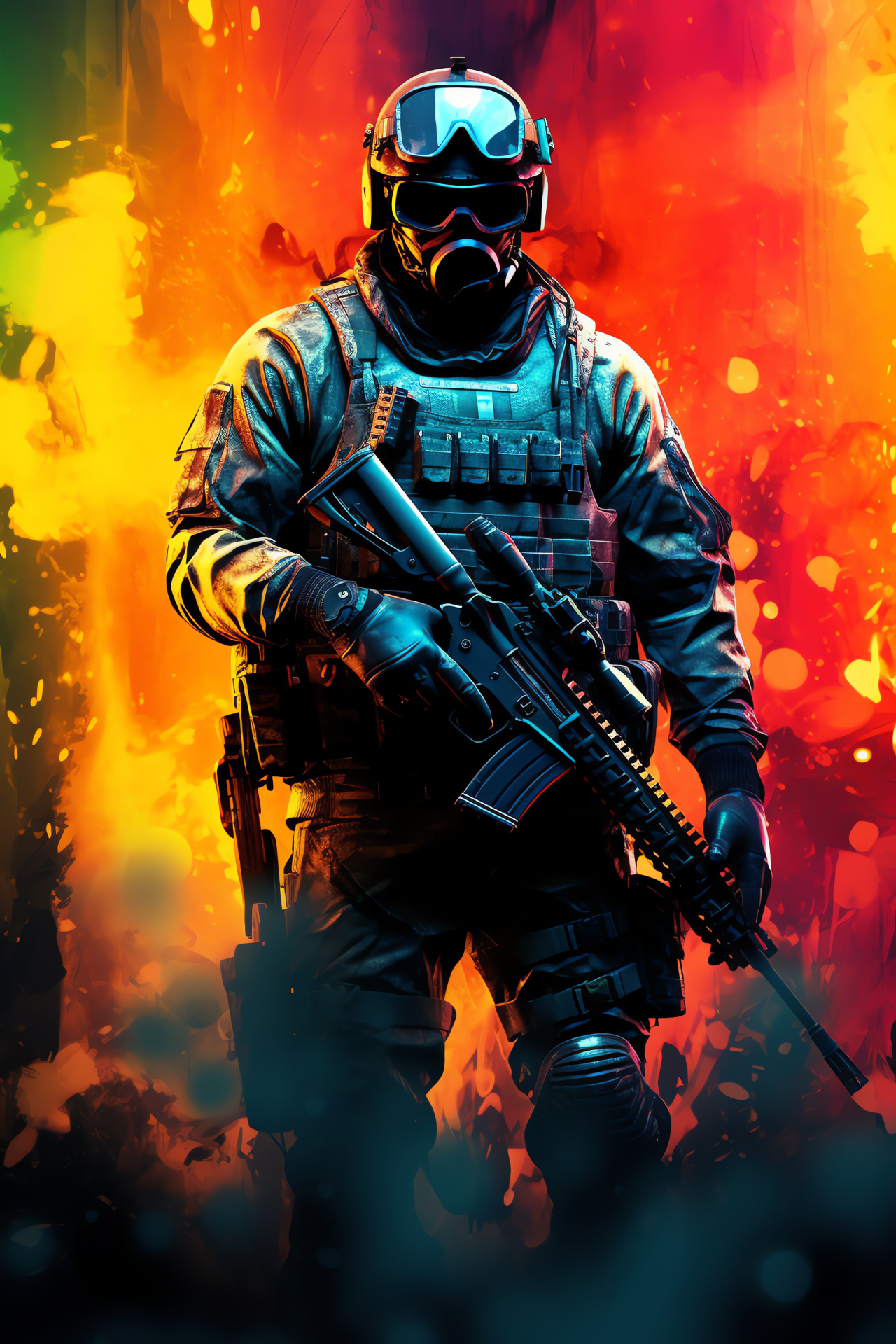 Modern Warfare character, Video game warfare, Special forces avatar, Virtual firearm mastery, Gaming showdown, HD Phone Image