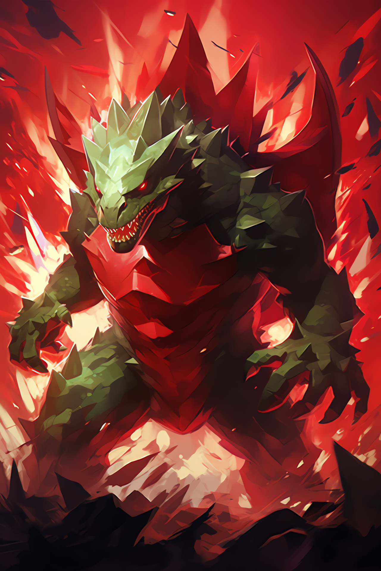 Pokmon Tyranitar, Monster graphic, Rock Dark-type beast, Menacing creature appearance, Powerhouse, HD Phone Image