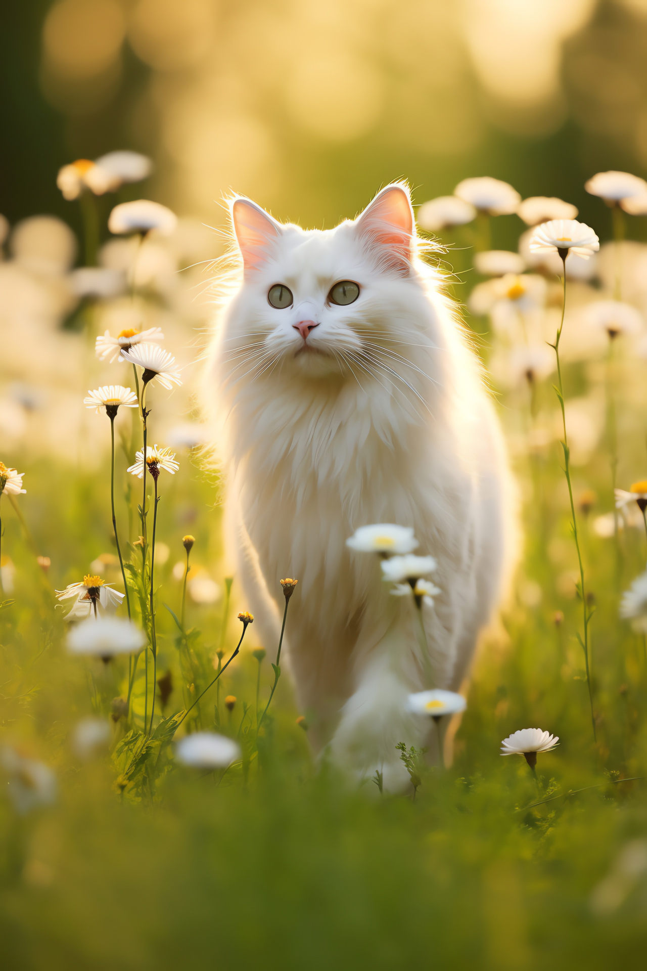 White Ragdoll Cat, feline features, plush coat, ivory beauty, delicate fur, HD Phone Image