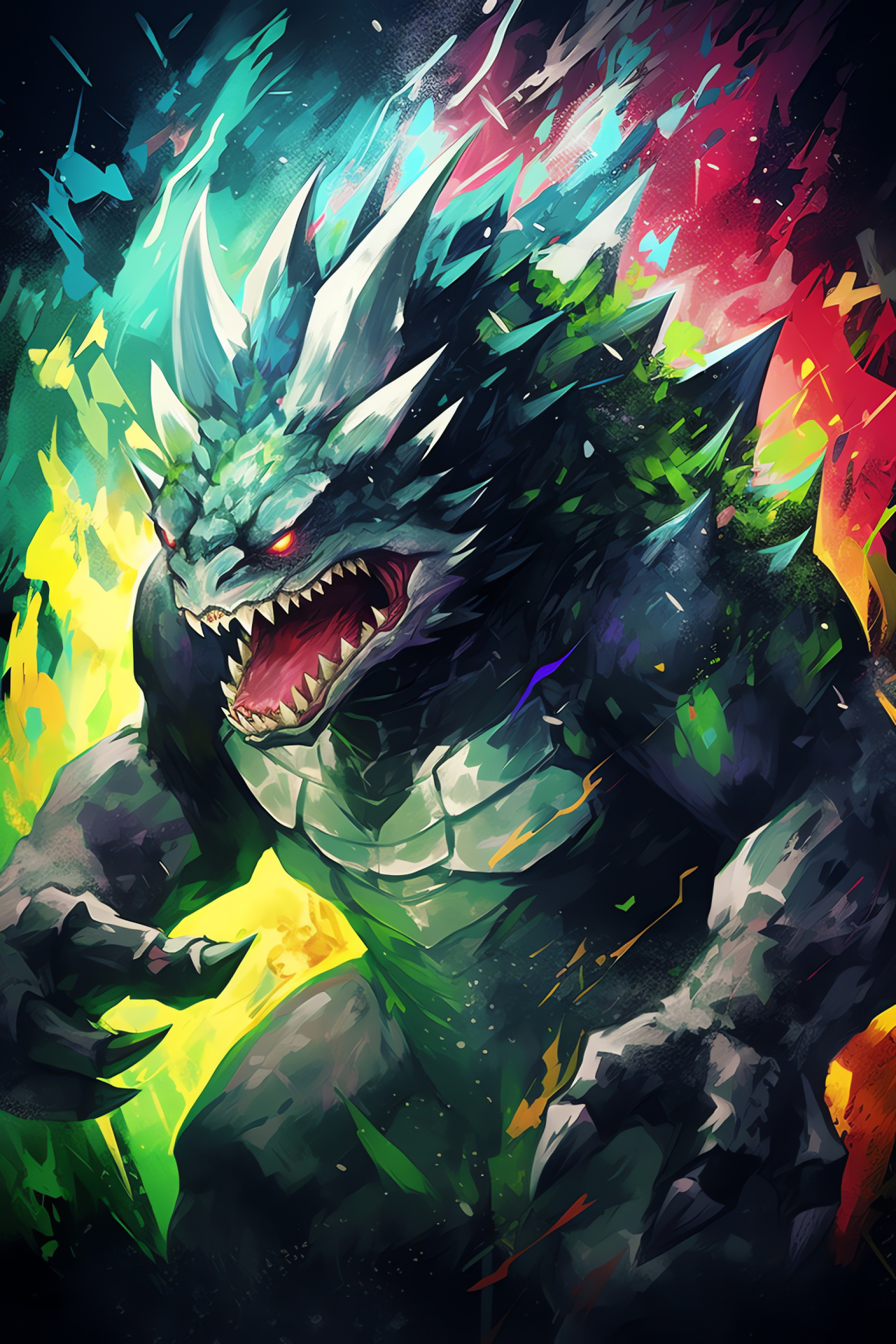 Mega Tyranitar, Formidable evolution, Armor-like hide, Verdant hue, Reptilian features, HD Phone Wallpaper