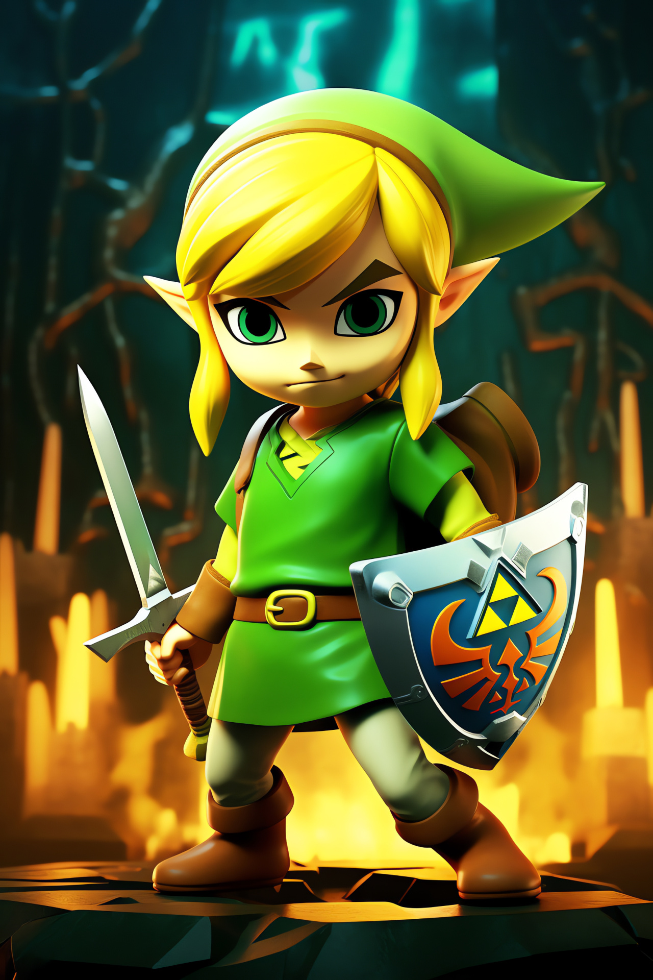 Toon Link, Hero of Winds, Courageous sailor, Fantastical quest, Outset Island saga, HD Phone Wallpaper