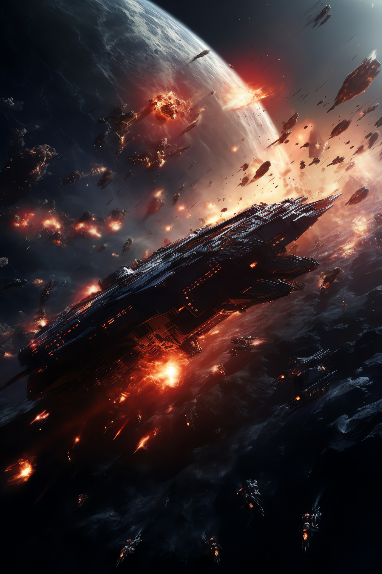 Extraterrestrial combat imagery, Outer space conflict, Armed flotillas, Photon emissions, Tactical maneuvers, HD Phone Wallpaper