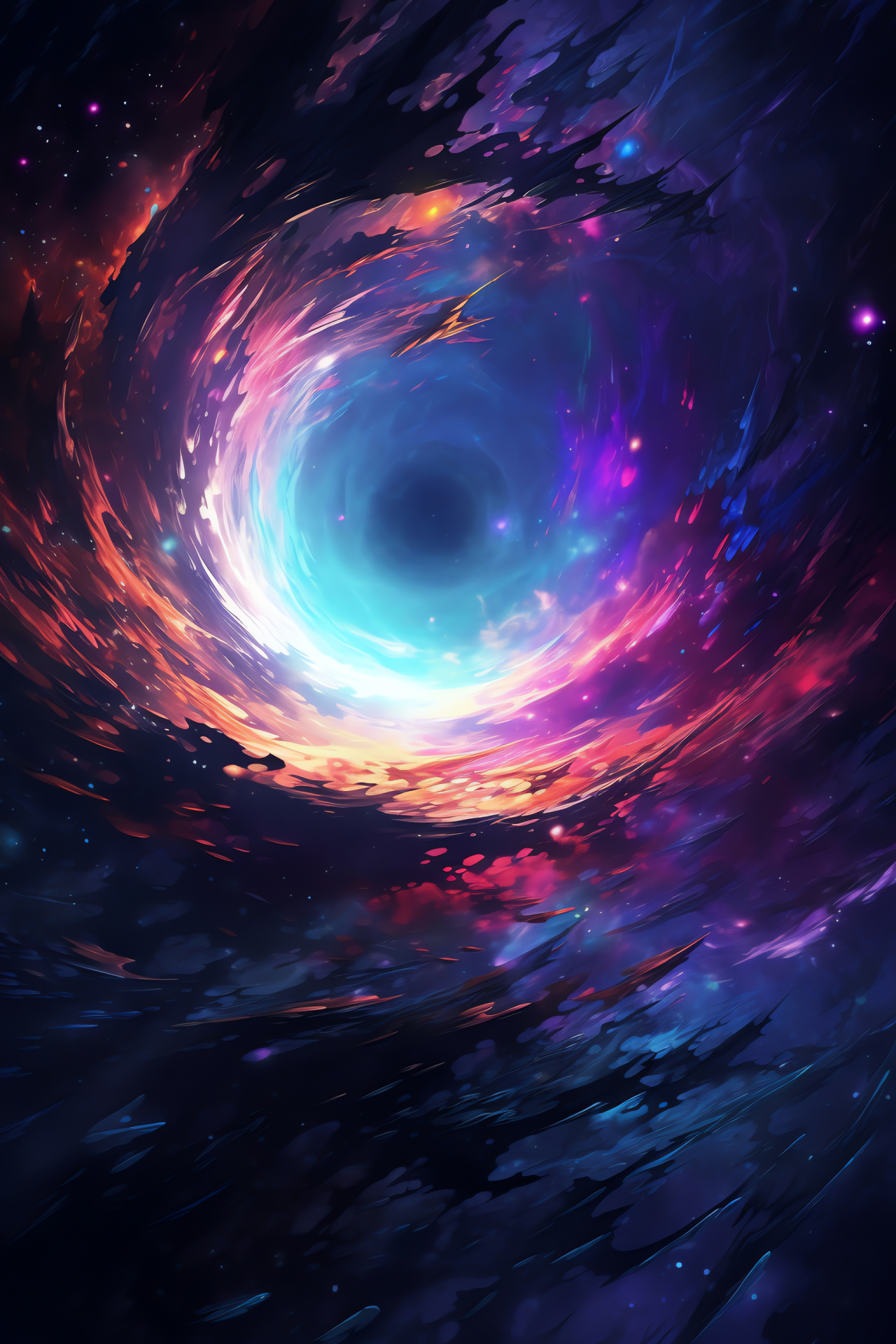 Celestial conduit, Space enigma, Rotating anomaly, Starry passage, Colorful astral gateway, HD Phone Wallpaper