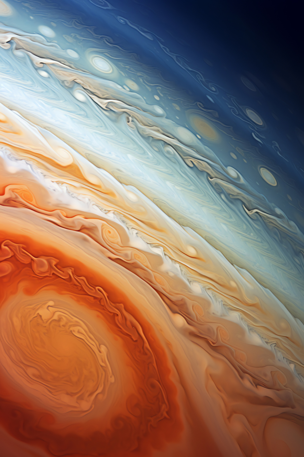 Gas giant spectacle, Jupiter's grandeur, Atmospheric art, Planetary bands, Jovian beauty, HD Phone Wallpaper