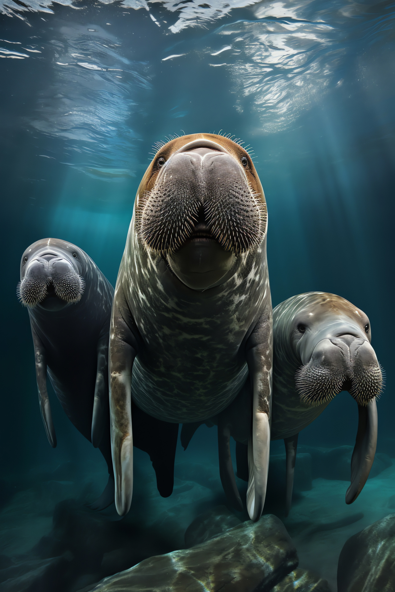 Walrus social behavior, Marine life, Environmental photography, Aquatic ecosystem, Group dynamic, HD Phone Wallpaper