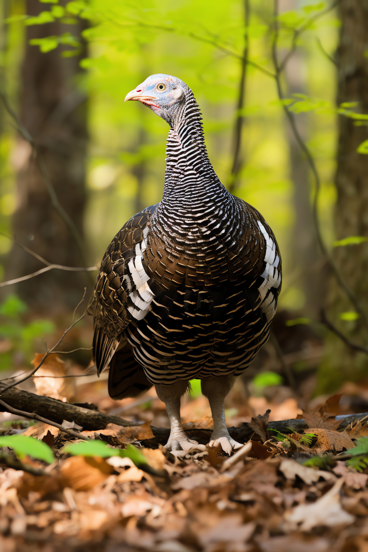 Wild Turkey Hen, Native American bird, Unique feather pattern, Thanksgiving icon, Poultry species, HD Phone Wallpaper