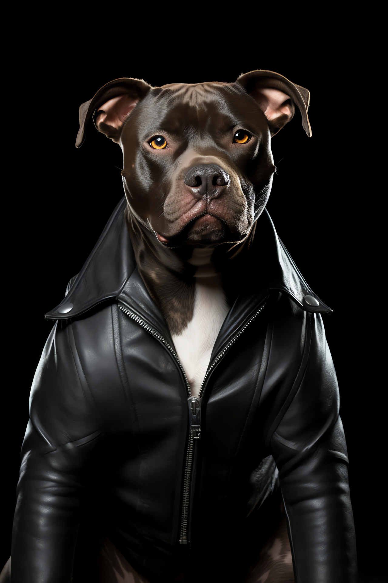 Pit Bull stance, Black coat, Canine breed, Epic pose, Simplicity background, HD Phone Image