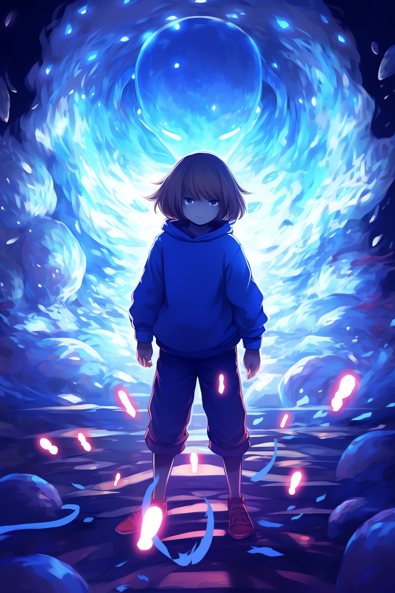 Undertale hero Frisk, Engaging gameplay, Iconic striped attire, Youthful protagonist, Gaming adventure, HD Phone Wallpaper