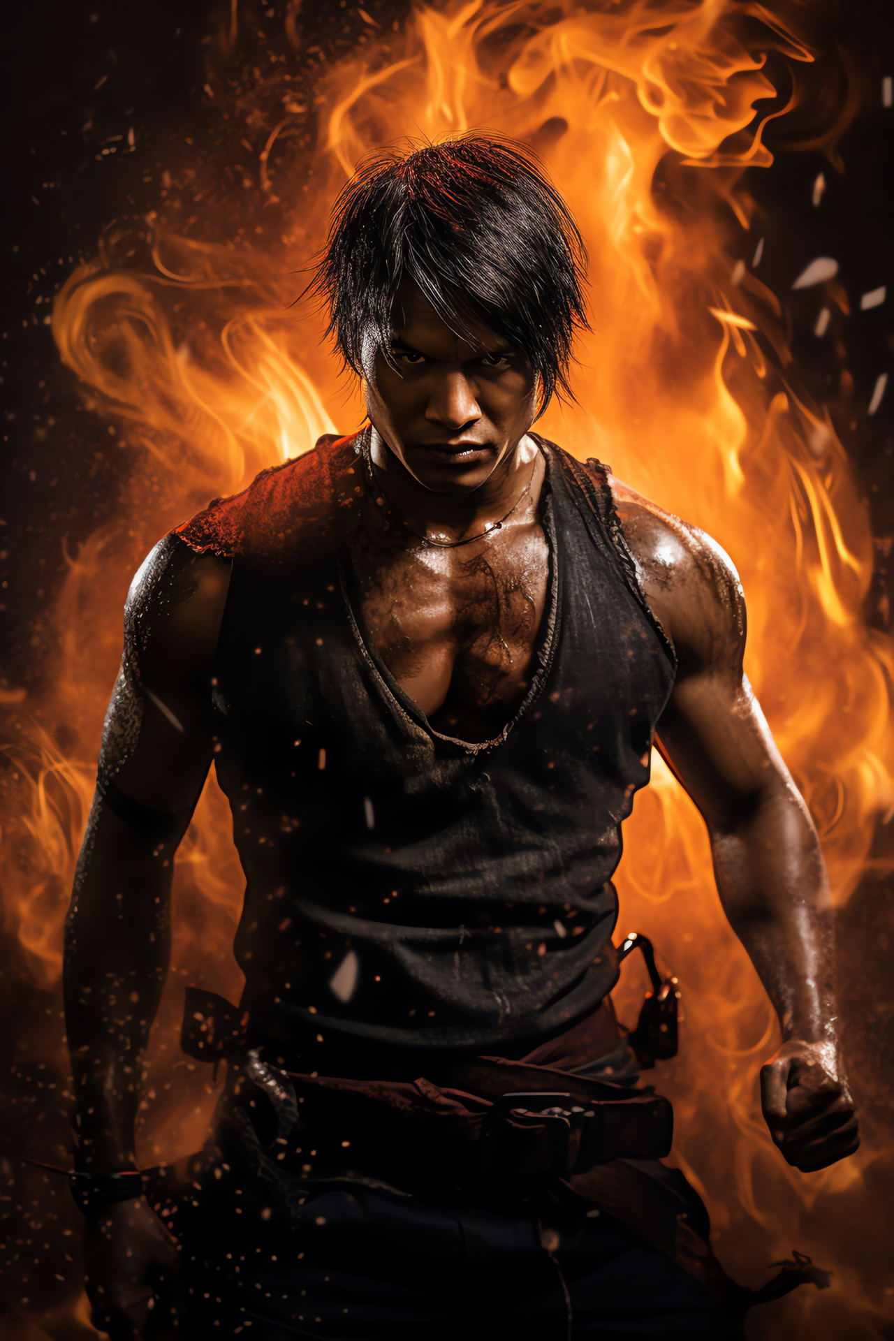 Tony Jaa martial artist, Stand-off intensity, Ong Bak saga, Focused fighter, Traditional Muay Thai, HD Phone Image