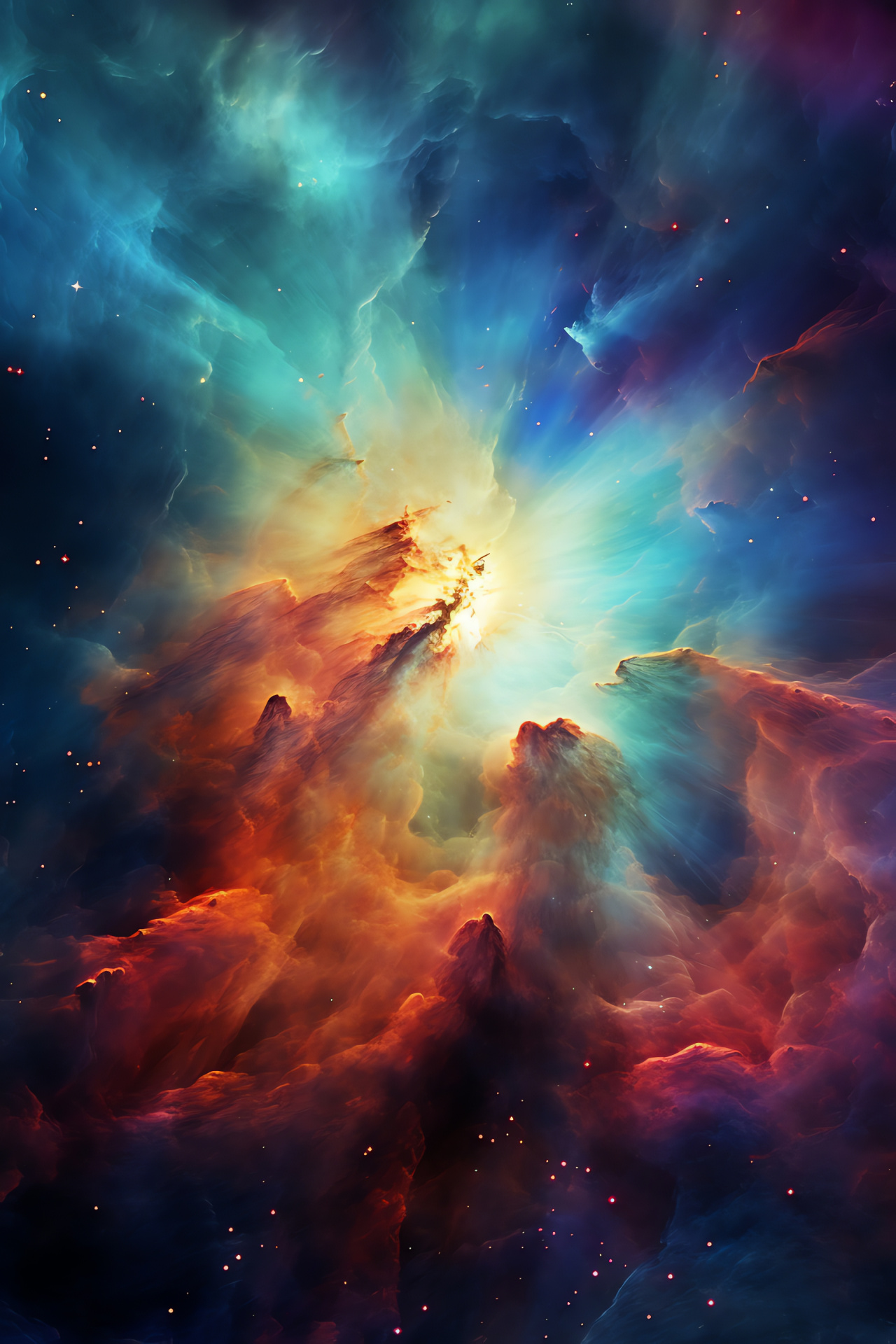 Orion Nebula, Massive star factory, Illuminated gas, Orion constellation, Birthplace of suns, HD Phone Wallpaper