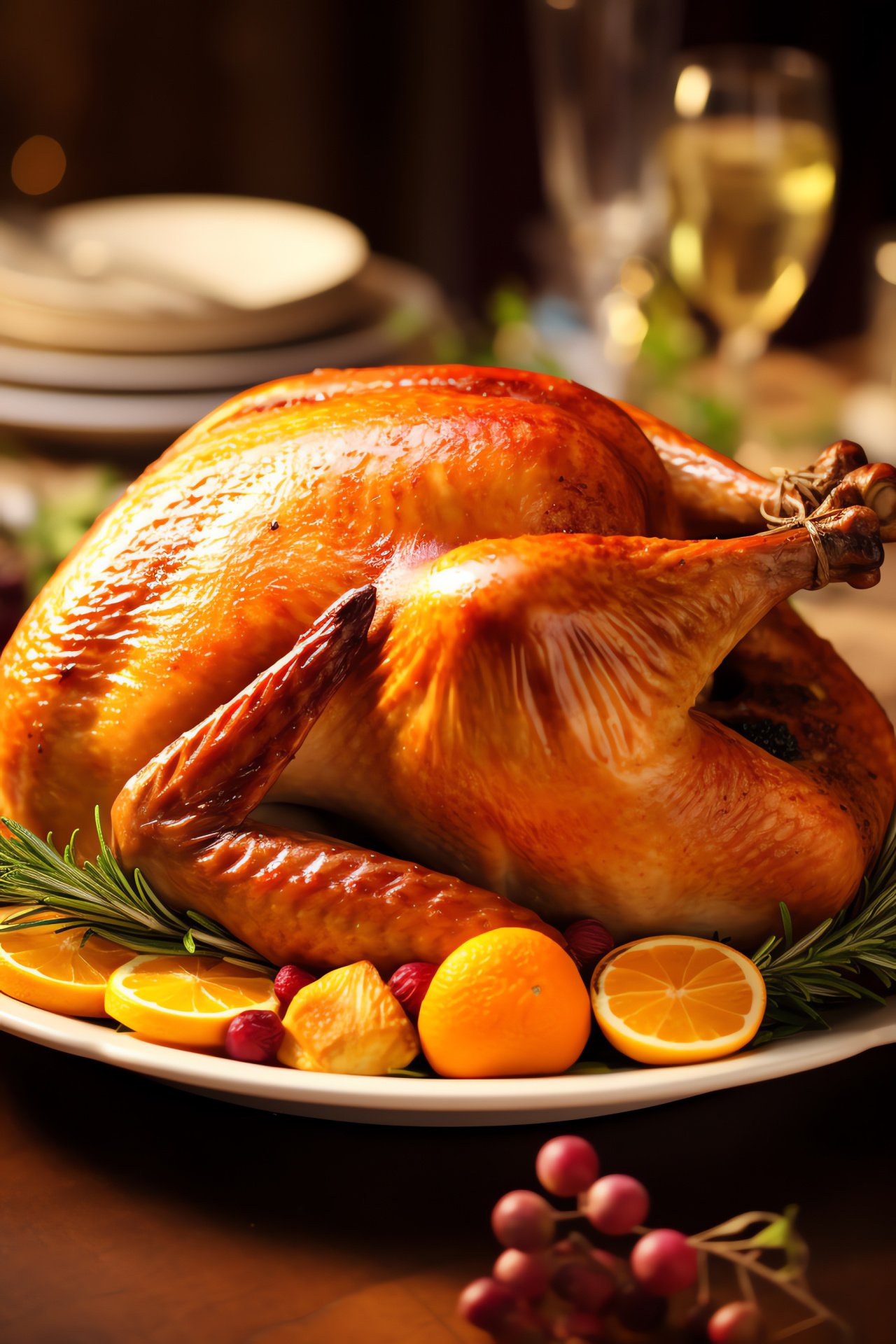 Traditional Thanksgiving feast, Festive holiday bird, Succulent poultry dish, Perfectly cooked presentation, Oven-fresh appearance, HD Phone Wallpaper