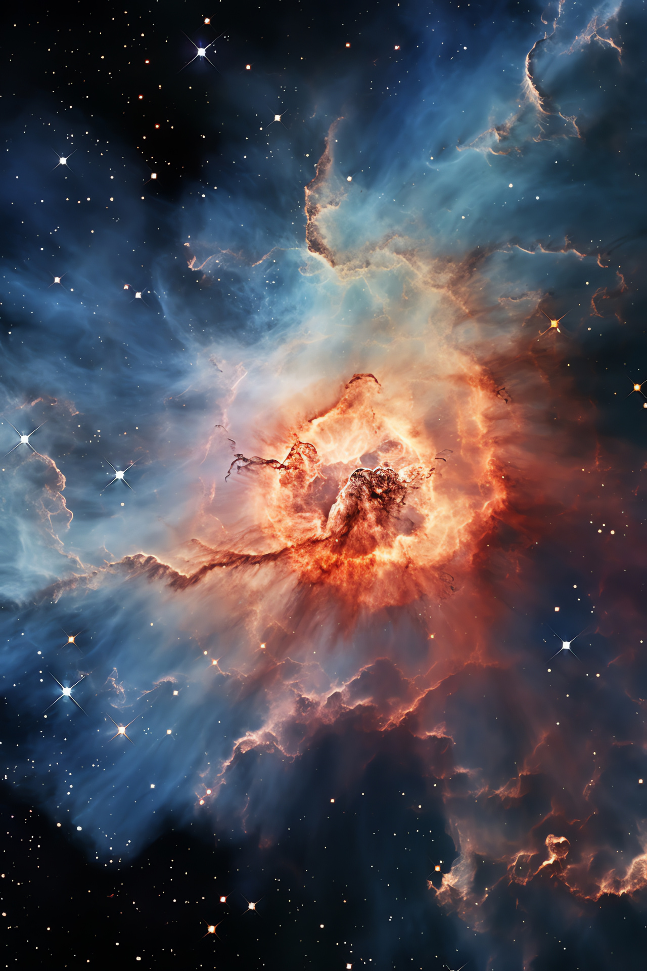 Rosette Nebula imagery, Monoceros constellation feature, Astrophotography subjects, Nebular complexity, Star nursery representation, HD Phone Wallpaper