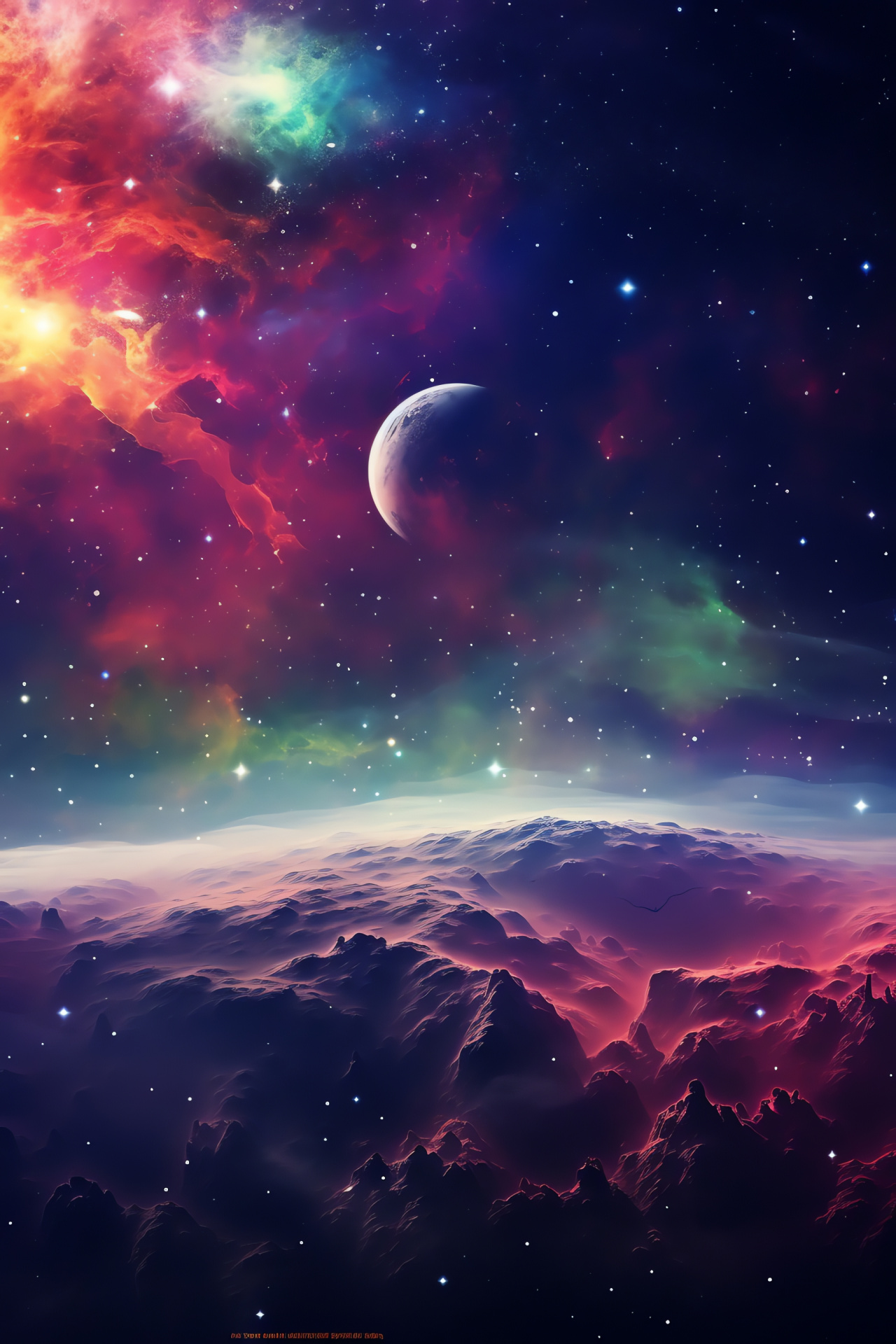 Ultra-high definition cosmos, Galactic expanse, Nebula hues, Astral beauty, Cosmic color spectrum, HD Phone Image