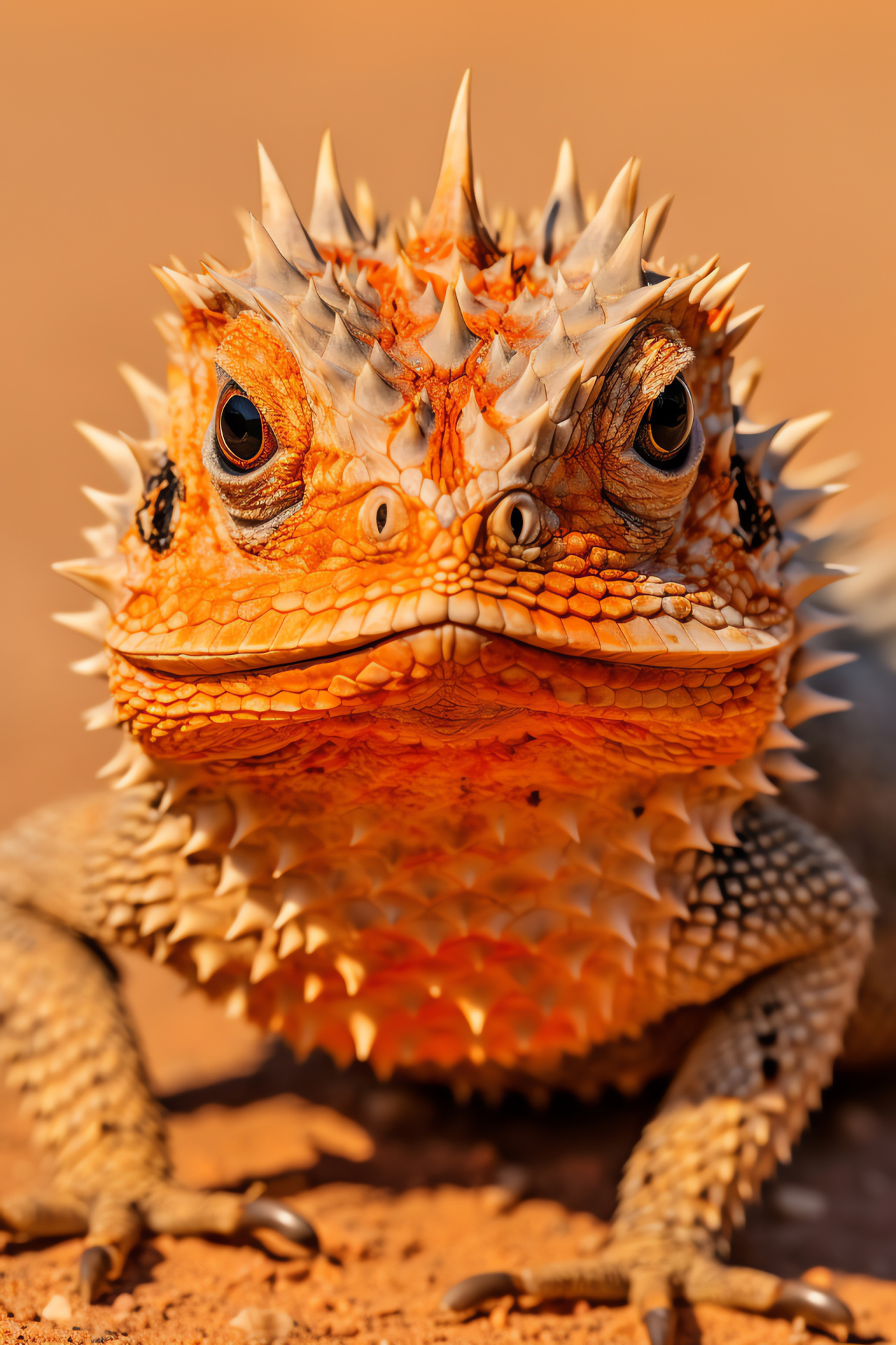 Horned lizard, reptile spiky form, lizard textured body, creature natural camouflage, lizard survival adaptation, HD Phone Wallpaper
