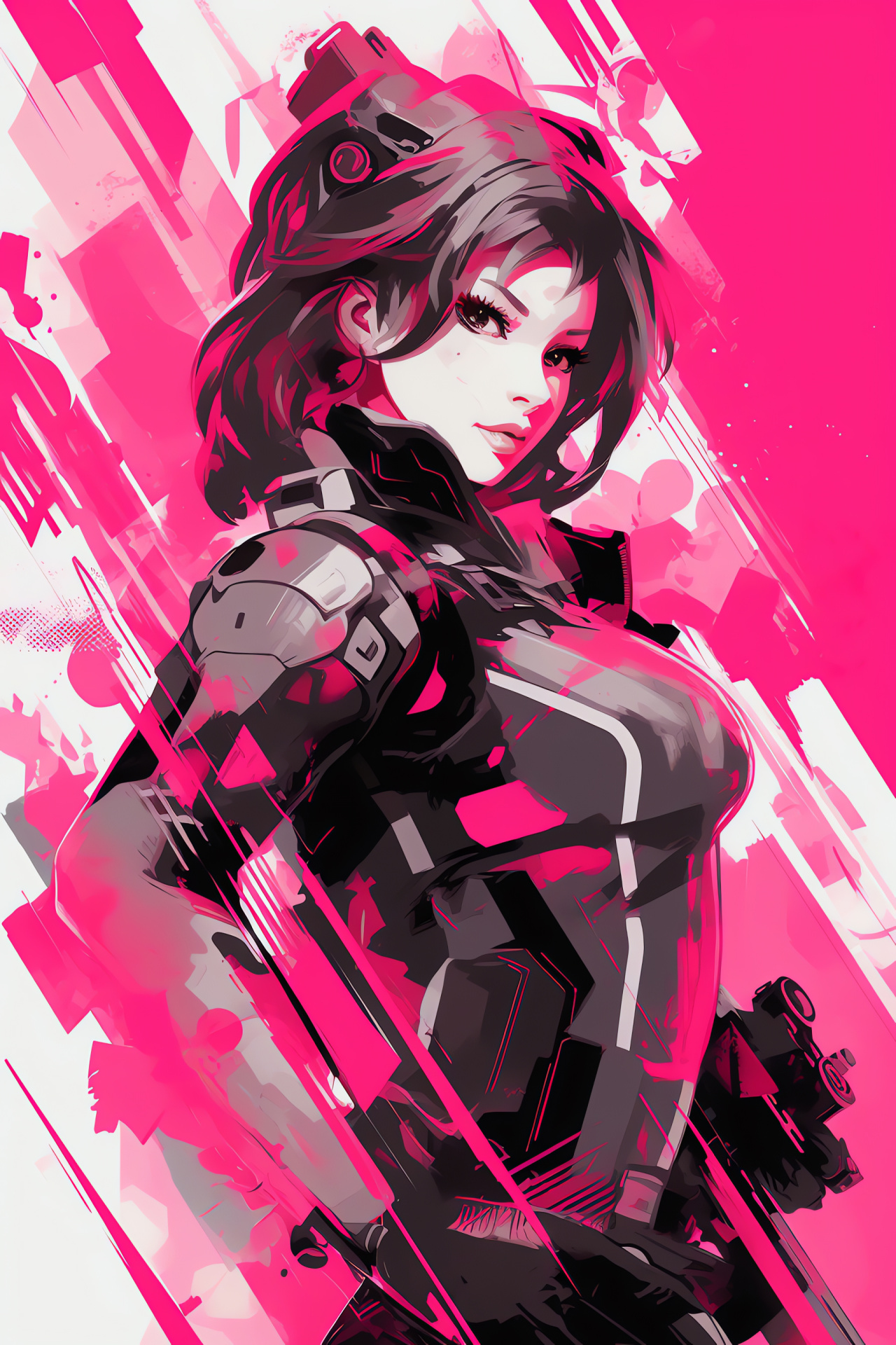 Overwatch D.Va, Trendy pink tresses, Lightweight armament, Abstract combat design, Virtual esports, HD Phone Wallpaper