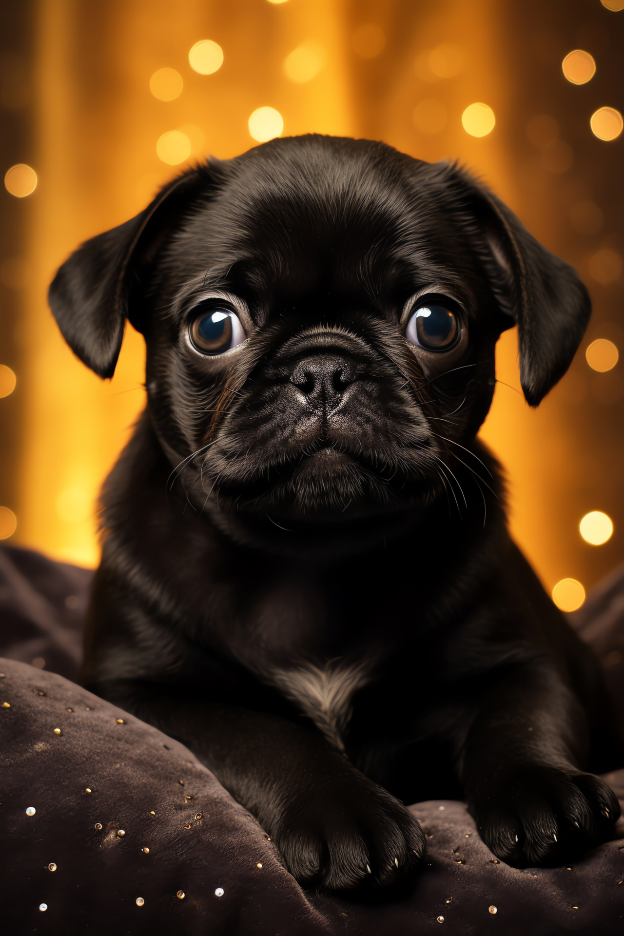 Toy breed dog, Companion puppy, Wrinkle-faced pug, Charcoal fur, Pet playtime, HD Phone Wallpaper
