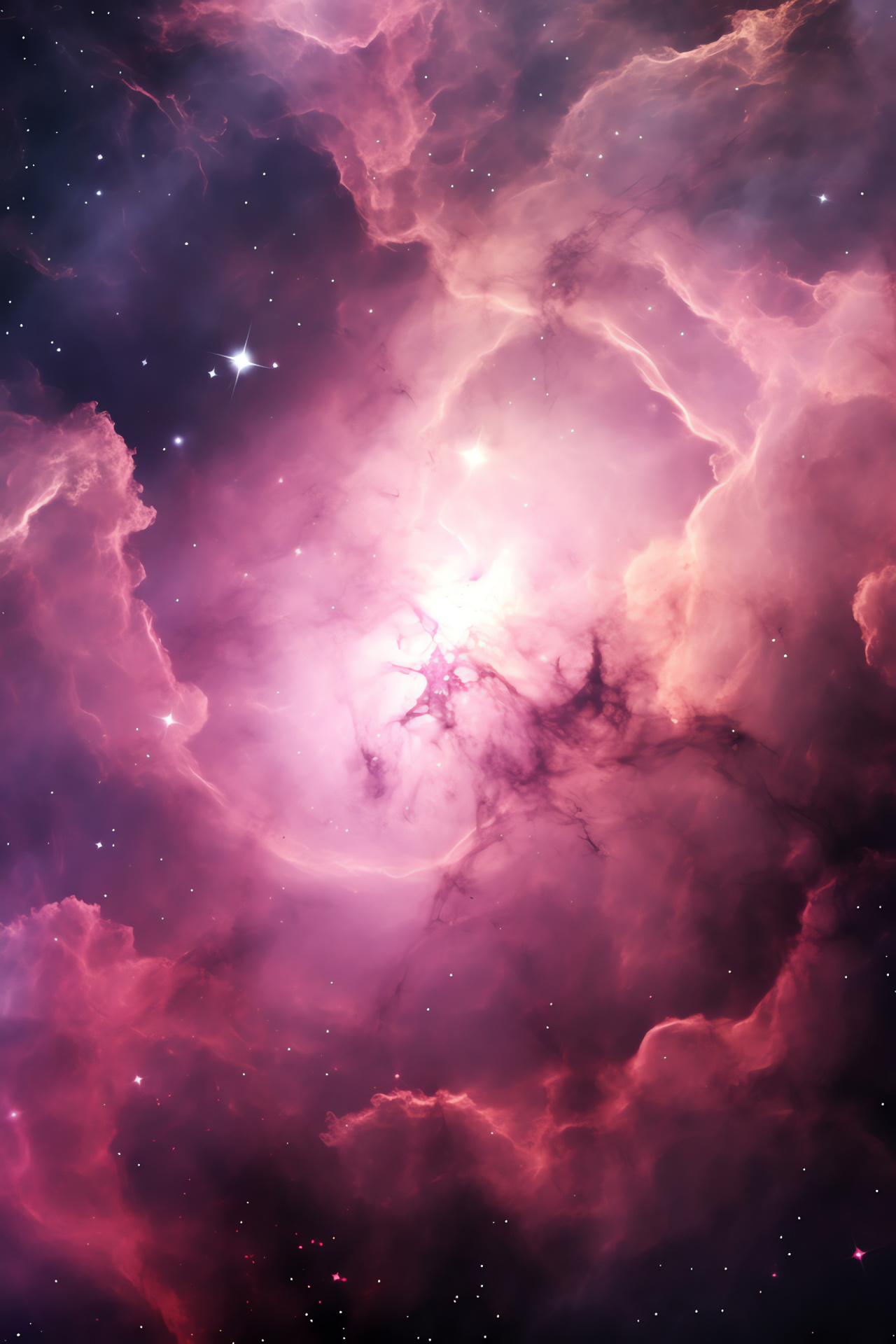 Rosette Nebula, Celestial patterns, Galaxy span, Nebula brilliance, Astronomical hue, HD Phone Wallpaper