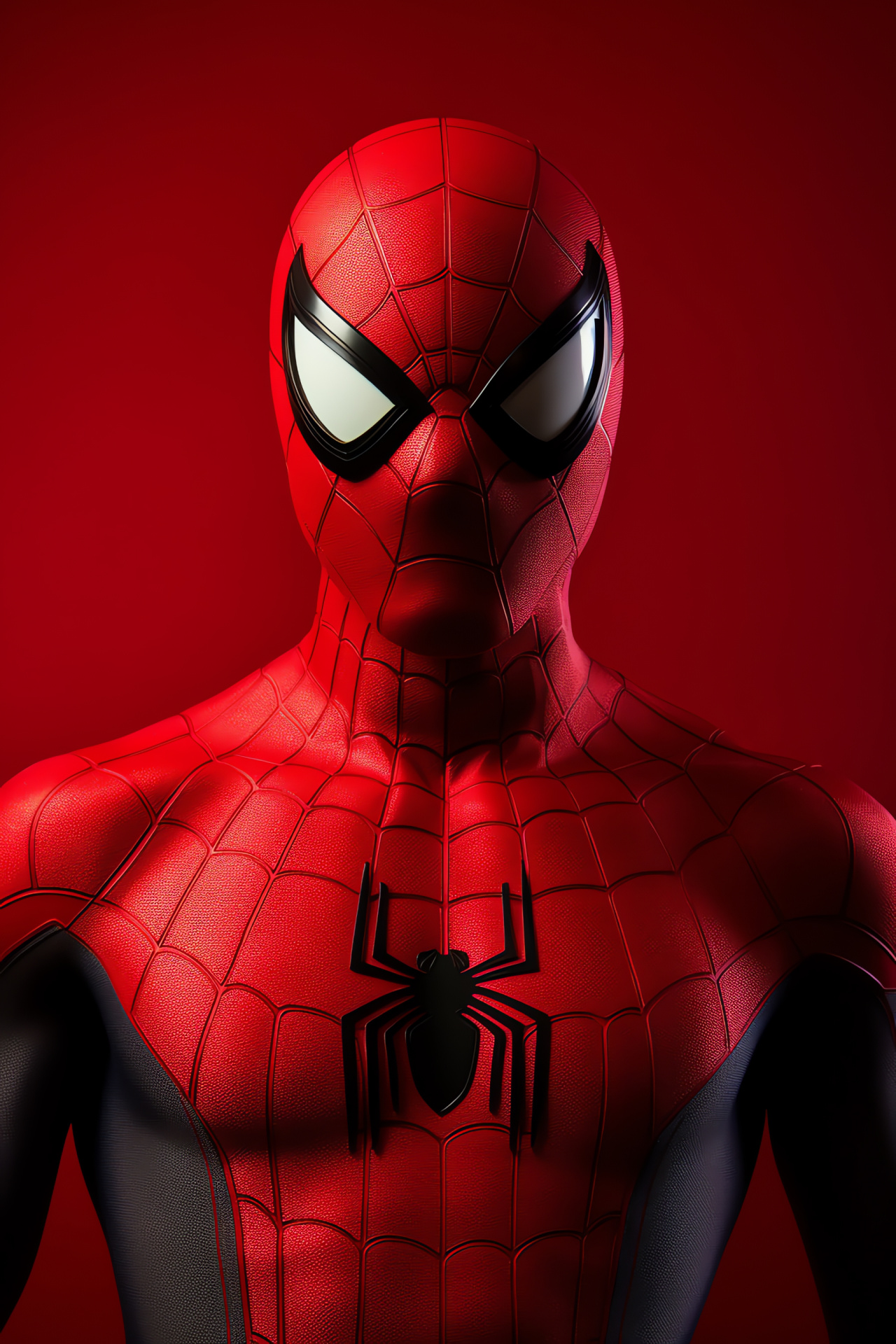 Spiderman urgency, red-suited wall-crawler, focused hero, web-slinging action, New York protector, HD Phone Wallpaper