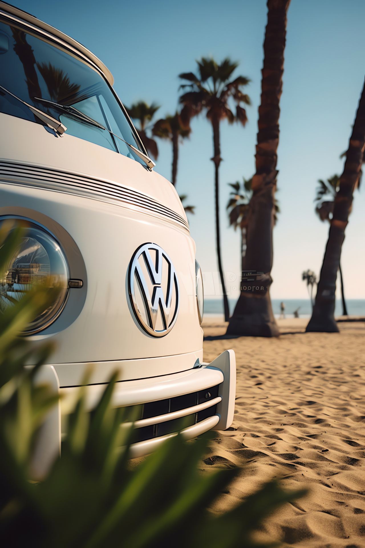 Volkswagen California, Camper van lifestyle, Beachfront scene, Recreational vehicle, Coastal travel, HD Phone Wallpaper