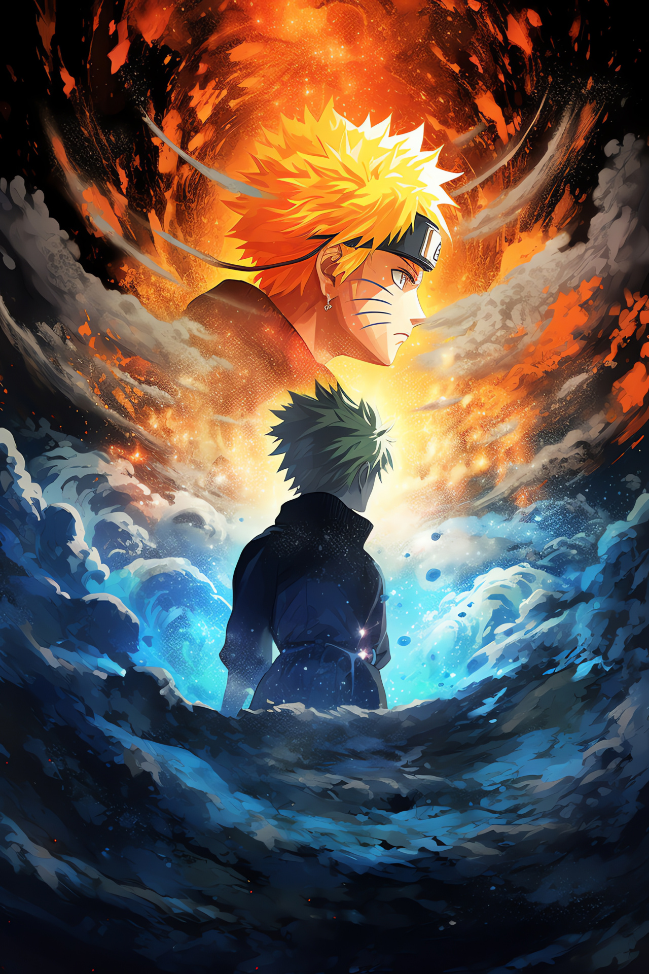 Legendary duo, Eternal rivalry, Uchiha clan, Six Paths mode, Susano'o armor, HD Phone Wallpaper