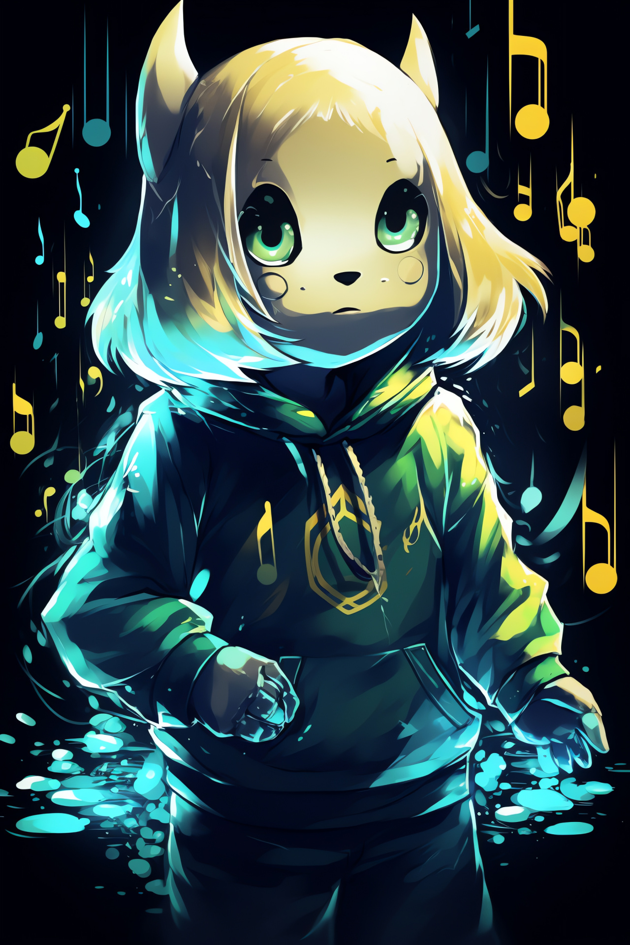 Asriel Boss fight, Undertale soundtrack, Aquamarine irises, Music melody, Solid onyx stage, HD Phone Image