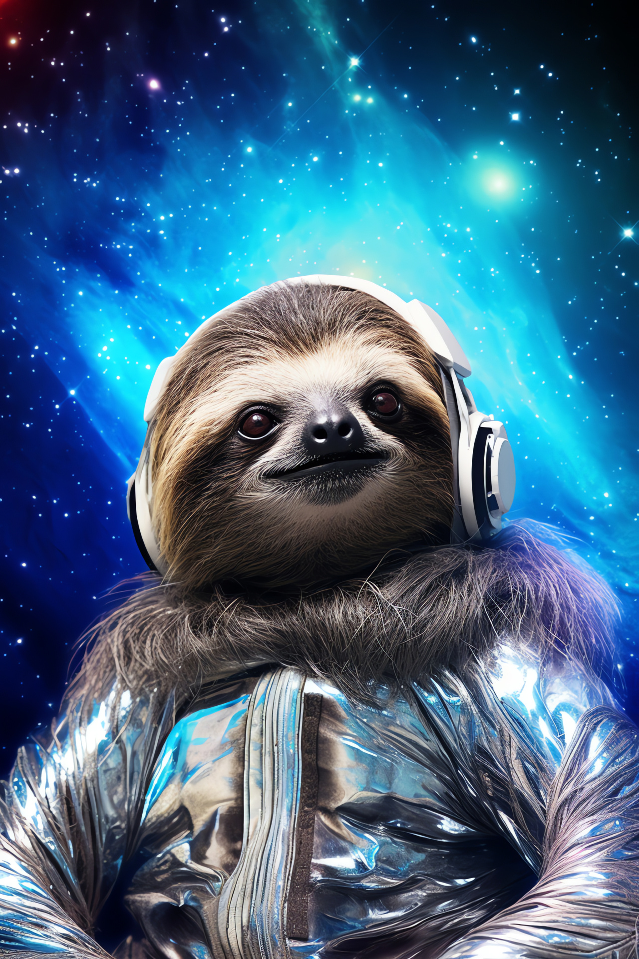 Galactic Sloth, Stargazer mammal, Silver glow, Celestial body, Interstellar medium, HD Phone Wallpaper