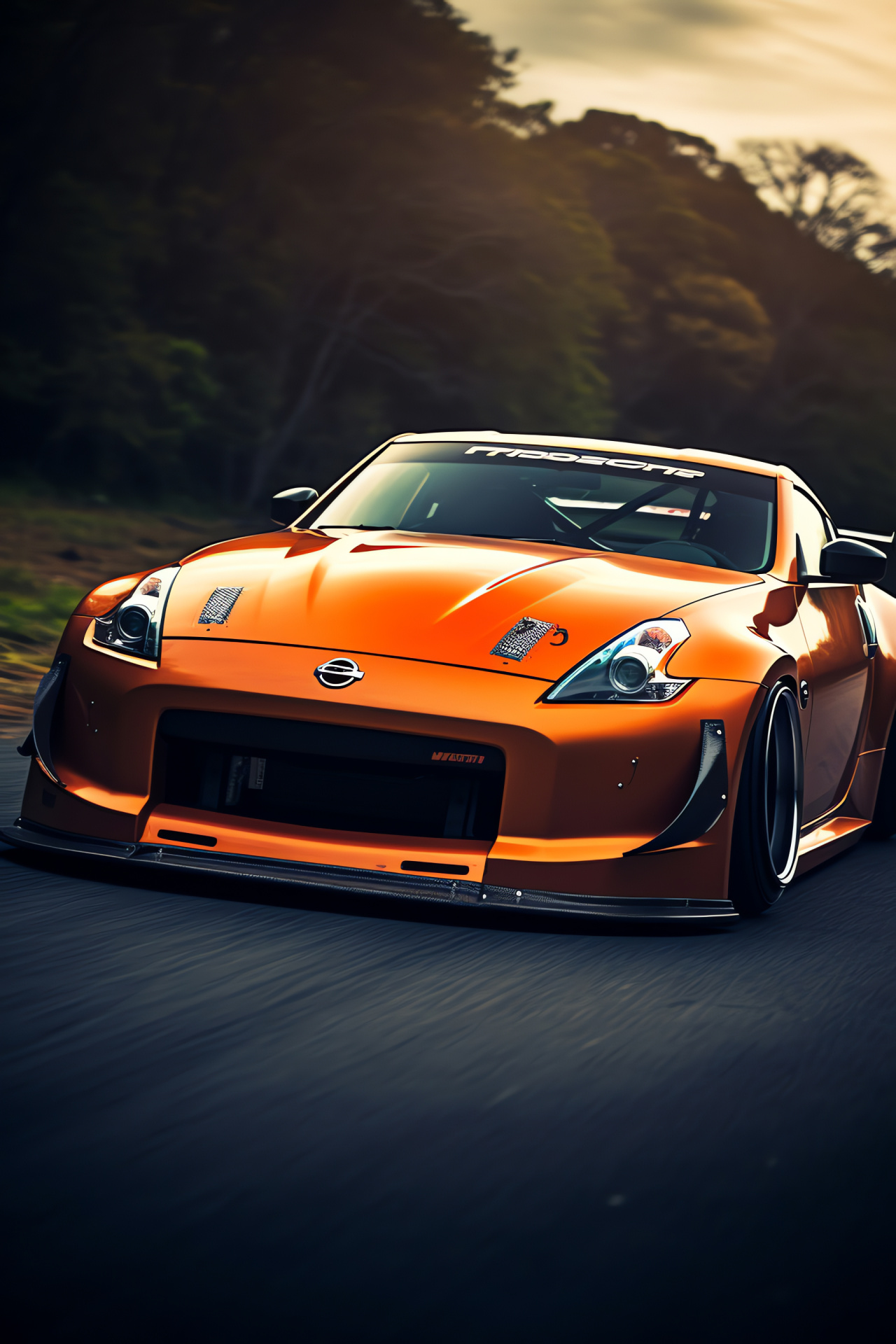 Nissan 350Z Rocket Bunny, Modified sports car, Two-tone design, Car show presence, Performance tuning, HD Phone Wallpaper