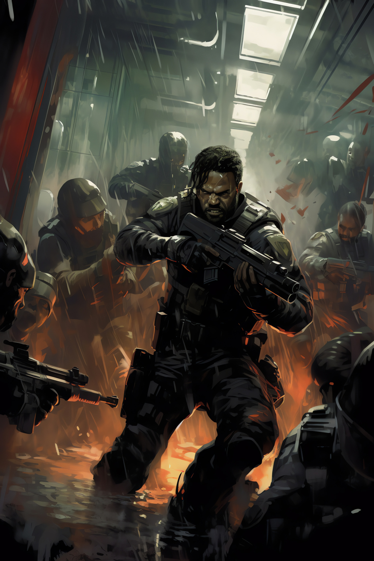 Umbrella Corporation, special task force, intense confrontation, special forces, bioweapon conflict, HD Phone Wallpaper