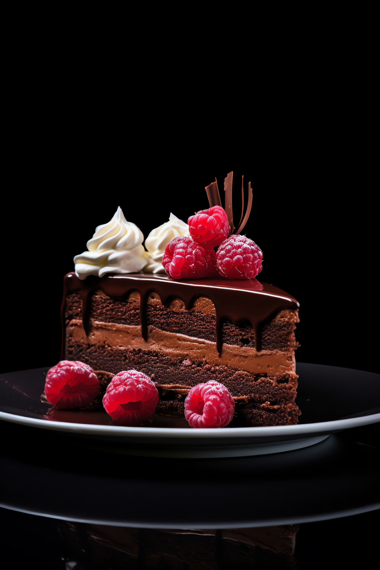 Bakery masterpiece, Rich cocoa, Lush cake texture, Glossy chocolate frosting, Creamy topping, HD Phone Wallpaper