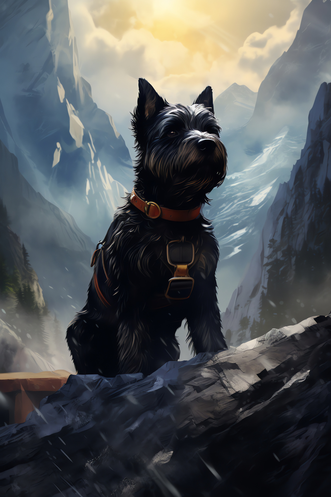 Mountain Pitbull, Rugged Terrain, Outdoor Adventure, Protective Fur, Canine Explorer, HD Phone Wallpaper