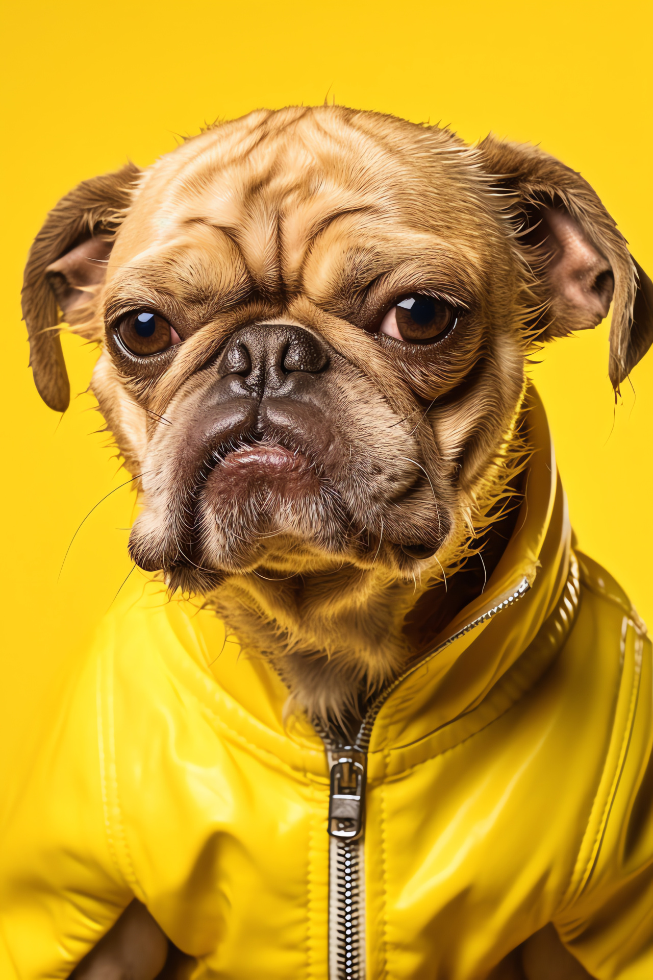Canis familiaris breed, Petite canine stature, Crumpled facial features, Sad demeanor portrayal, HD Phone Wallpaper