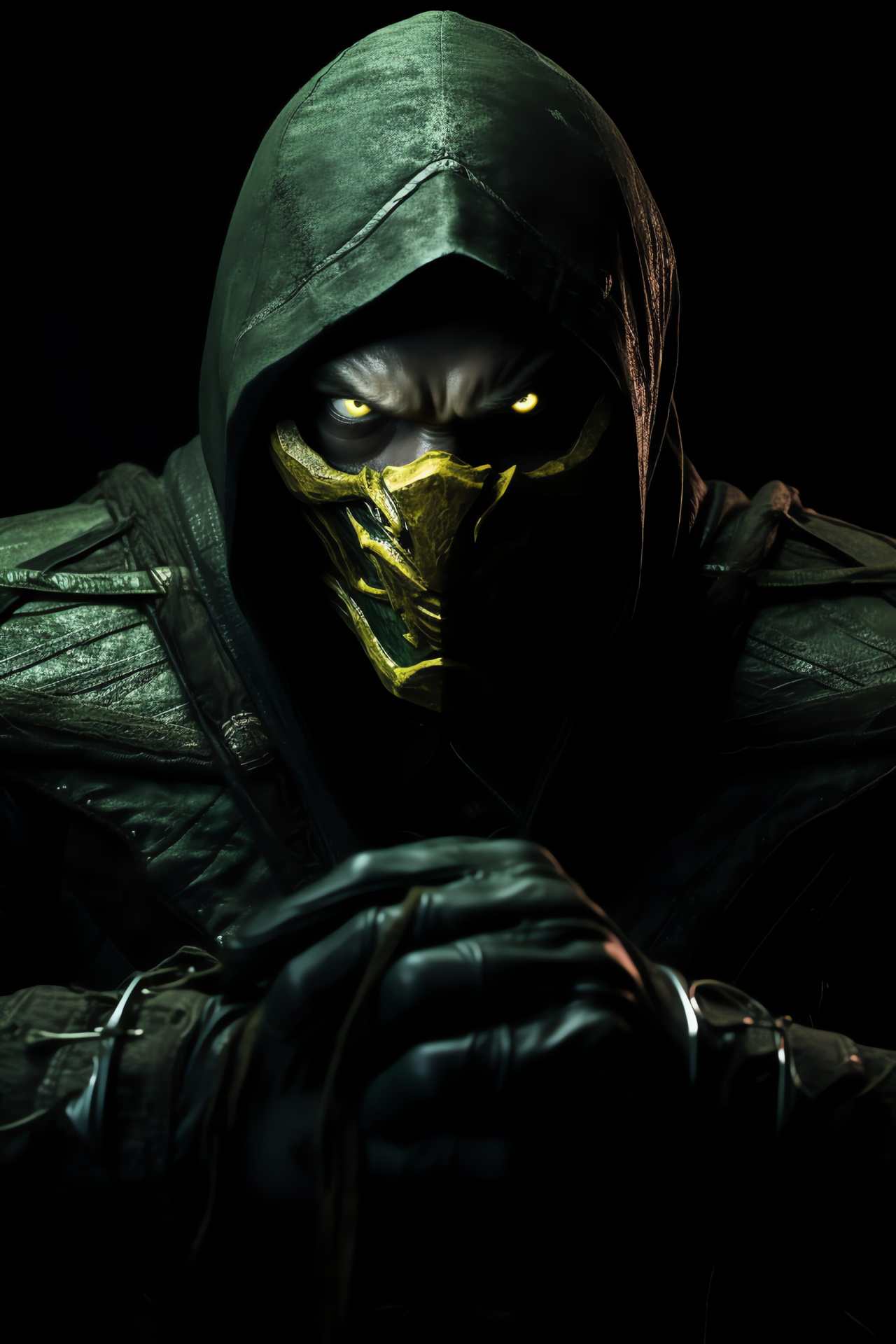 Reptile warrior, Mortal Kombat franchise, Elusive assassin, Saurian green texture, Fighting stance, HD Phone Wallpaper