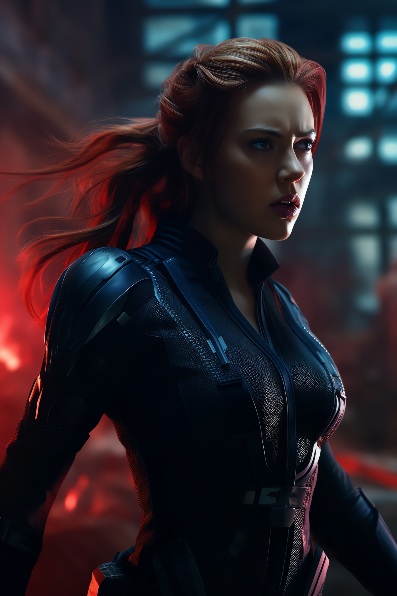 Black Widow infiltration, Action sequence, Heroine, Special operations, Security breach, HD Phone Image