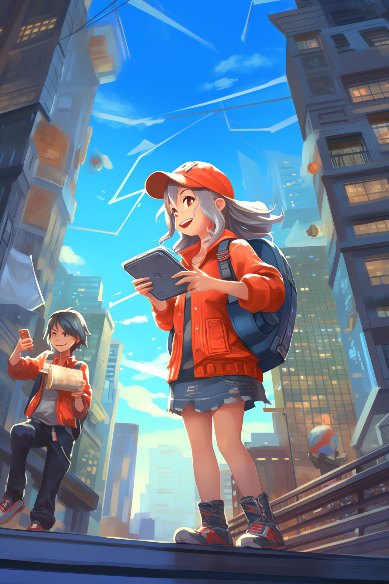 Mobile Pokemon Go quest, City-based adventure, Pokemon hunt, Urban Trainer, Real-world interaction, HD Phone Wallpaper