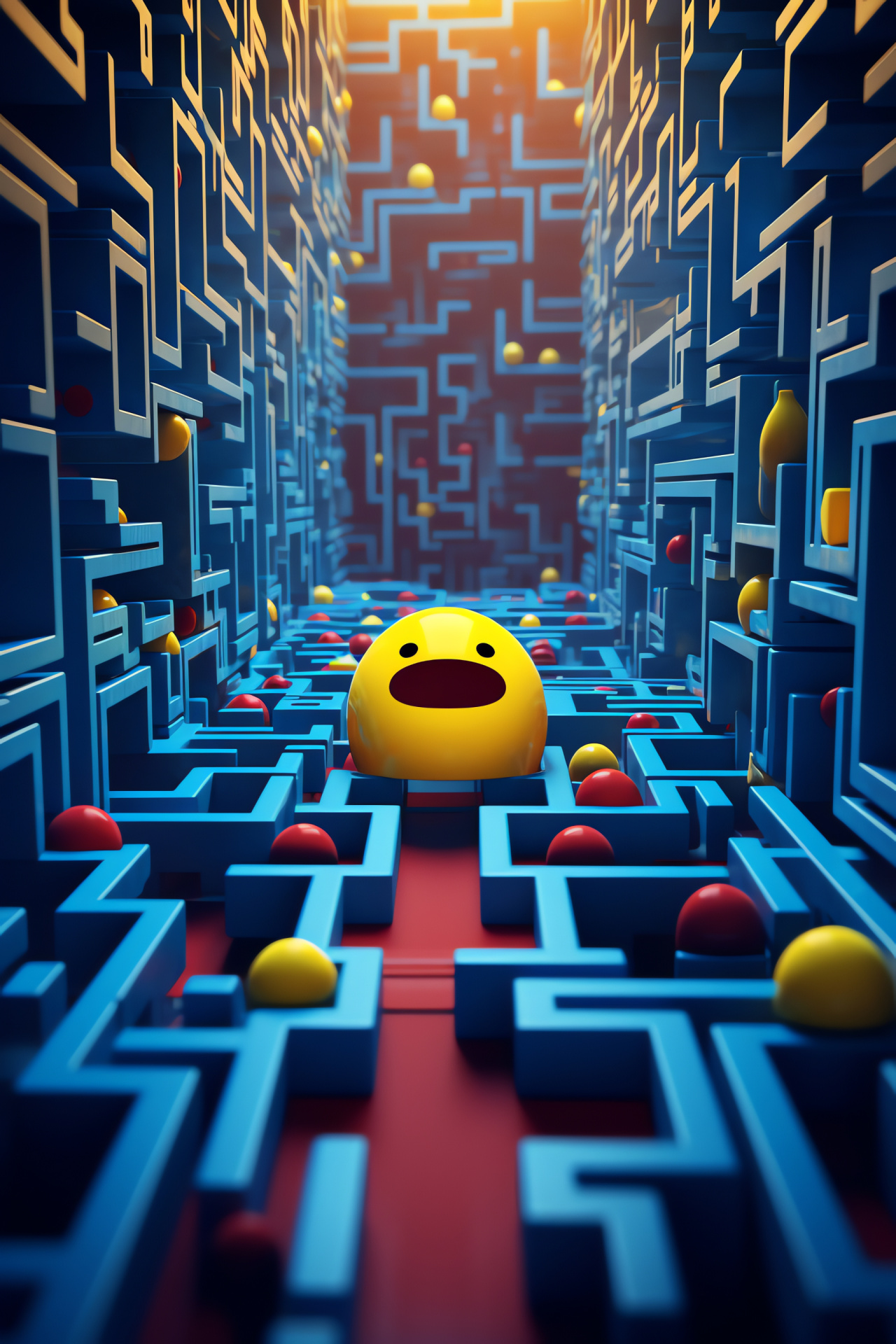 Pacman gaming phenomena, Pacworld adventure, Vibrant yellow avatar, Spherical gamer icon, Arcade legacy, HD Phone Image
