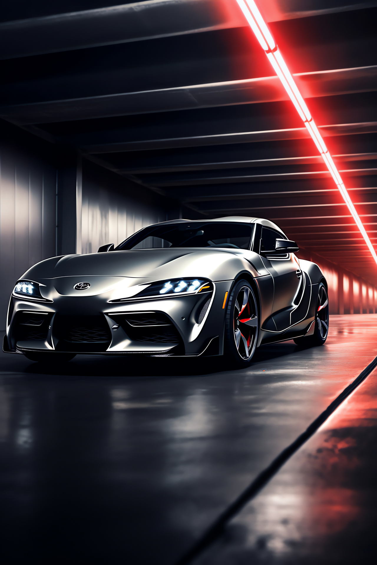 Toyota Supra, Performance car, Underground scene, GR performance model, Modern design, HD Phone Image