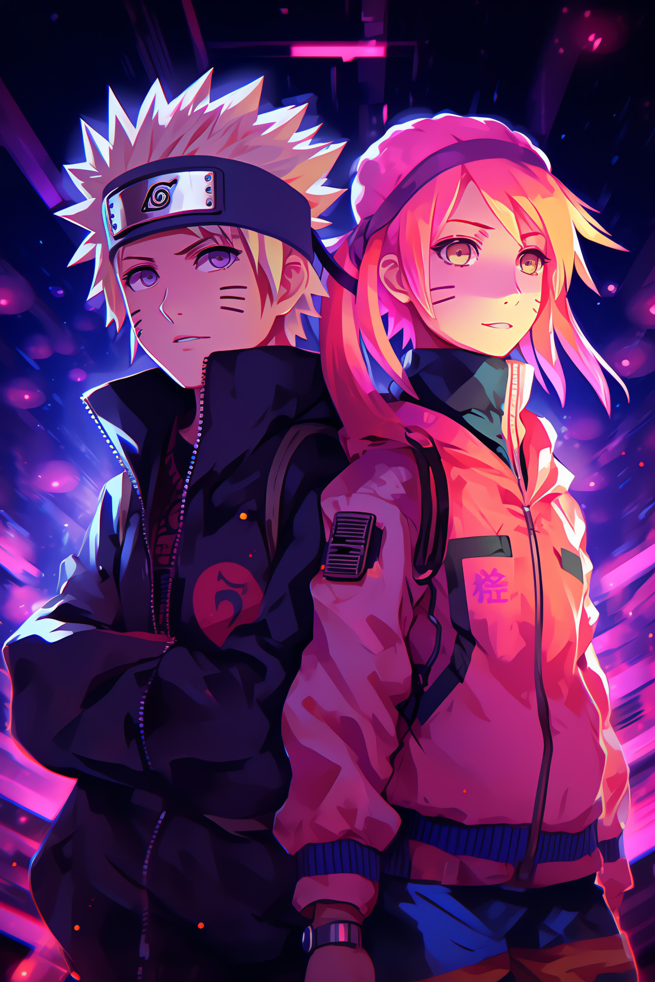 Naruto and Sakura, Team 7 members, Shippuden series, Ninja alliance, Anime duo, HD Phone Image