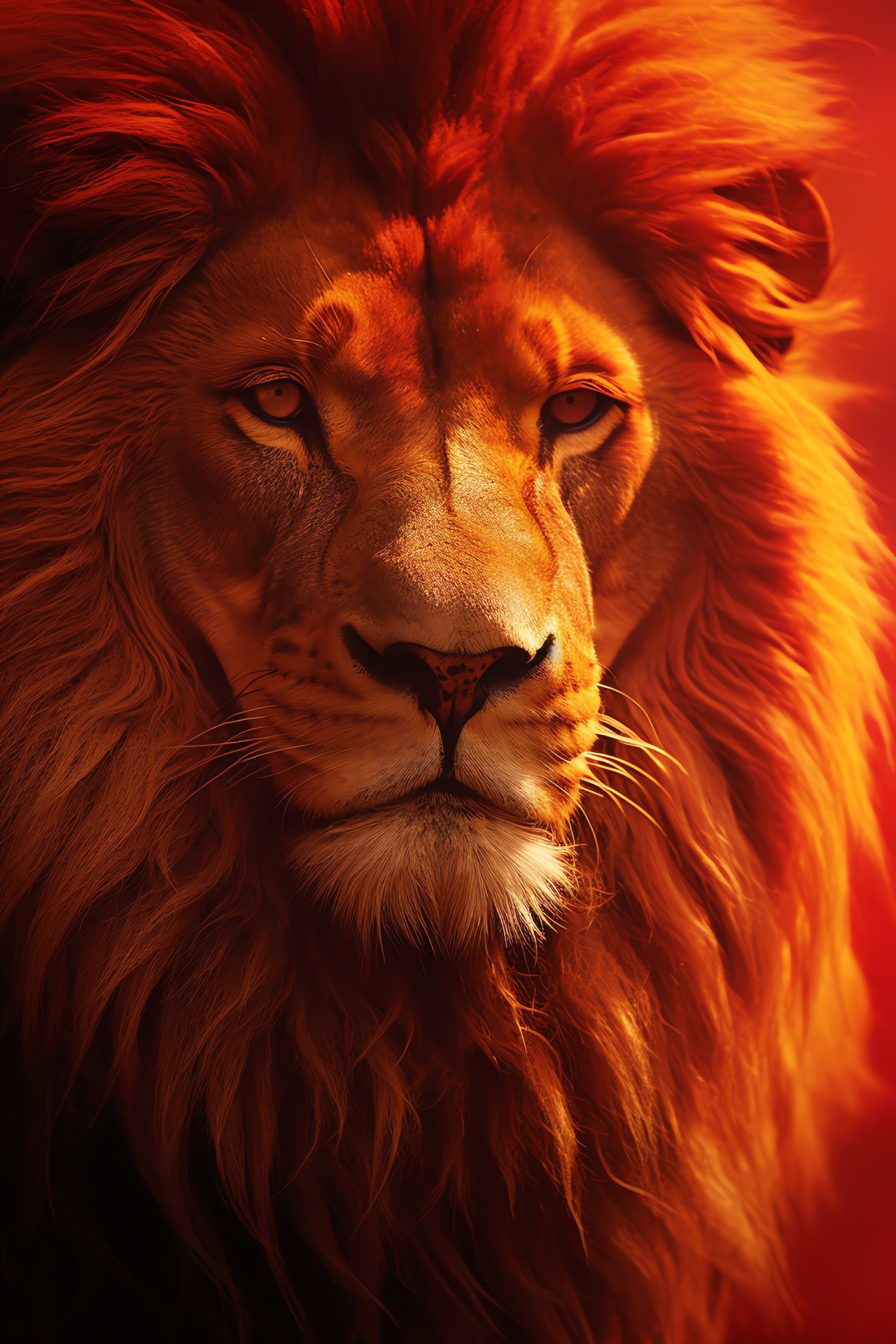 Regal Aslan, Feline majesty, Chronicles of Narnia, Tawny lion coat, Cinematic close-up, HD Phone Image