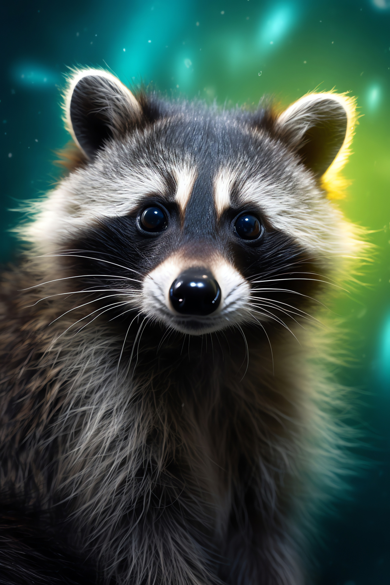 Raccoon gaze, Procyon Lotor, garbage raider, woodland dweller, bandit-masked animal, HD Phone Wallpaper