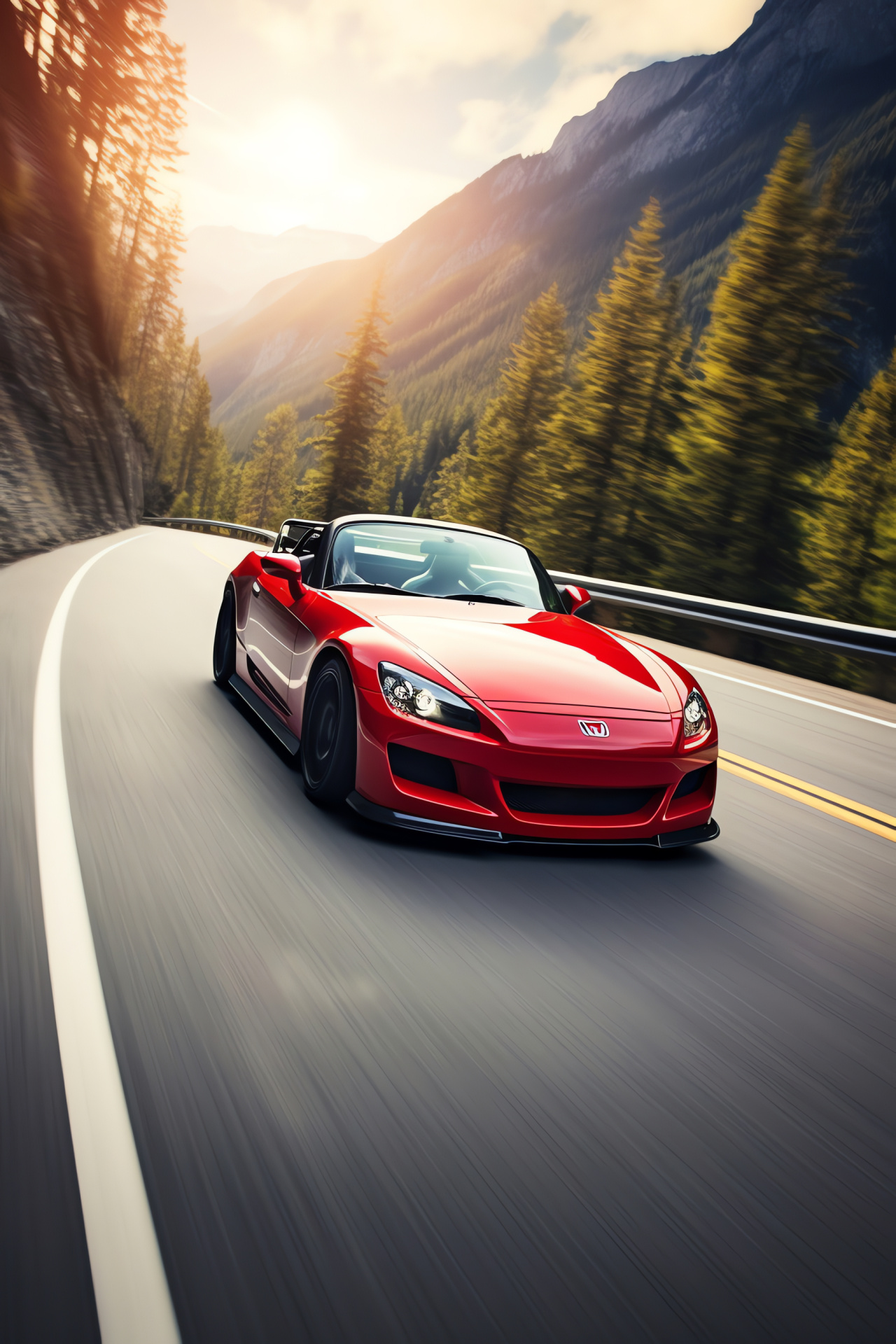 Roadster agility, VTEC innovation, Curved ascent, Performance profile, Wind-swept design, HD Phone Wallpaper