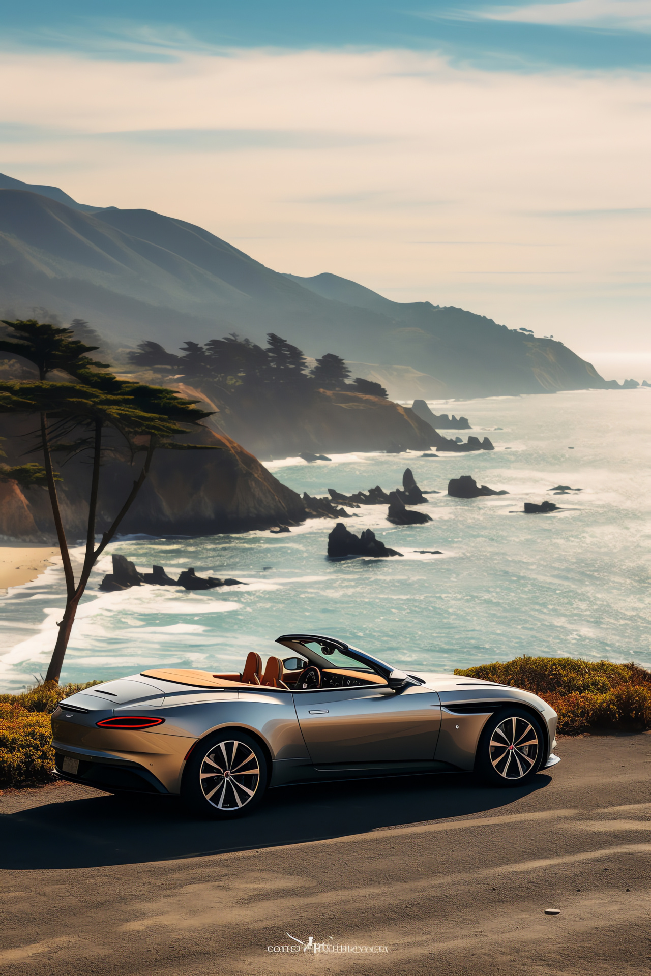 Aston Martin DB11 Volante, Grand tourer, Highway journey, Luxury convertible, Auto craftsmanship, HD Phone Image