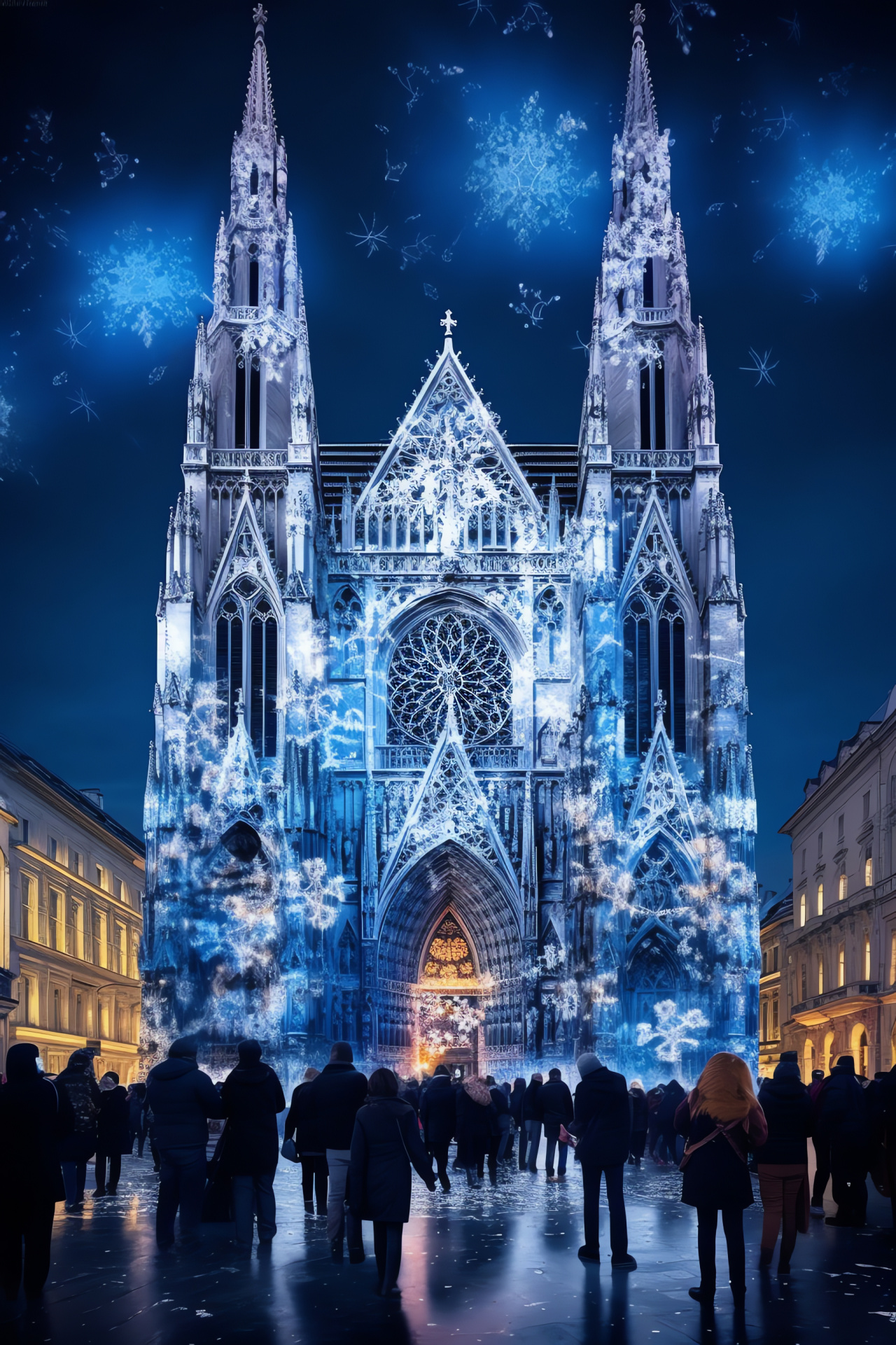 Vienna New Year, Austria, Festive St. Stephen's, Philharmonic Orchestra, Cultural light shows, HD Phone Image