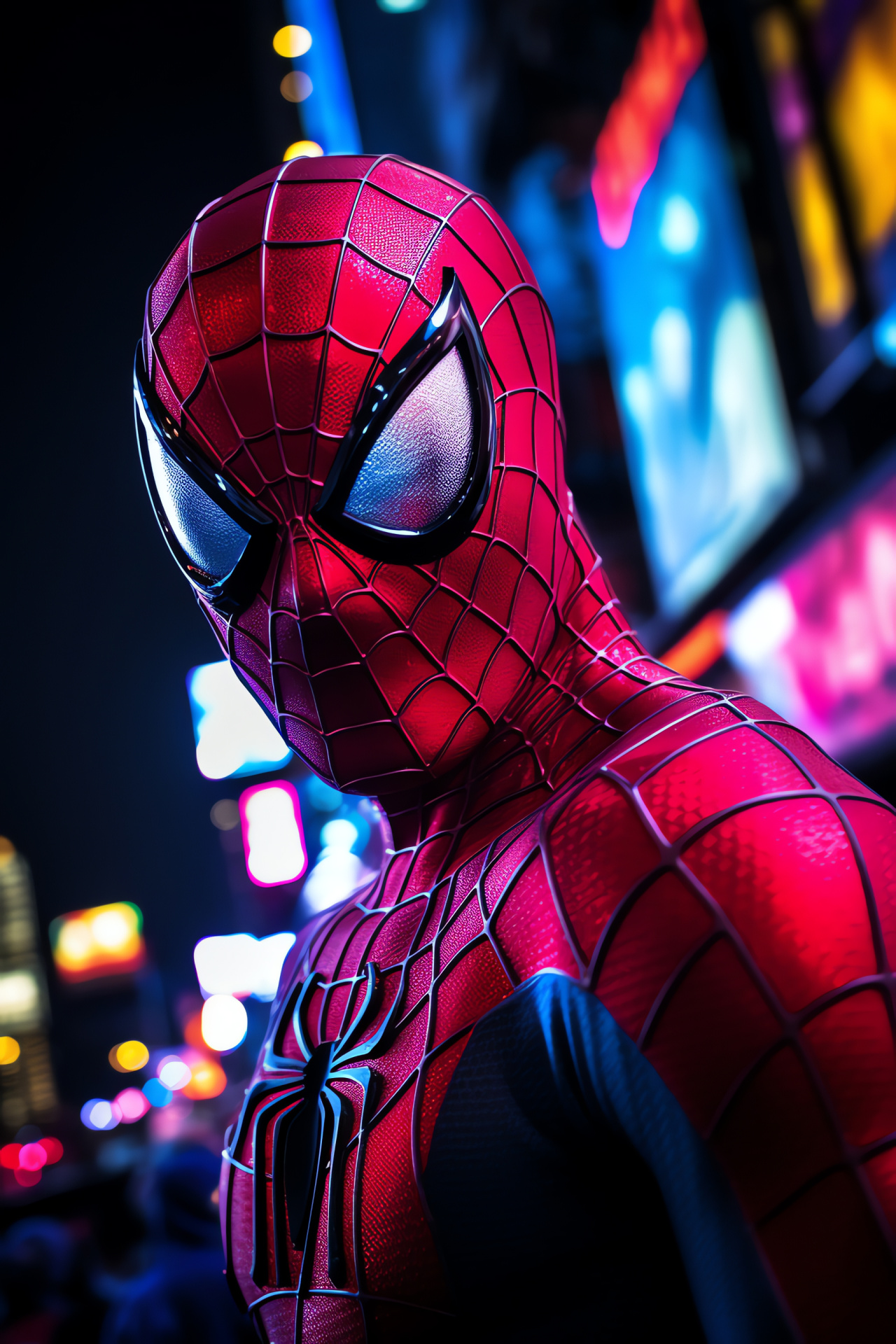 Cinematic Peter Parker, Marvel character, Garfield actor, crowded square, cinematic antagonists, HD Phone Image